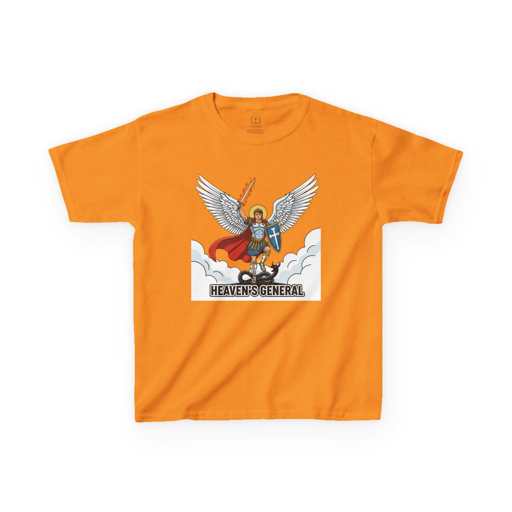 Camiseta infantil de San Miguel Arcángel | Camiseta cristiana Heaven's General para niño