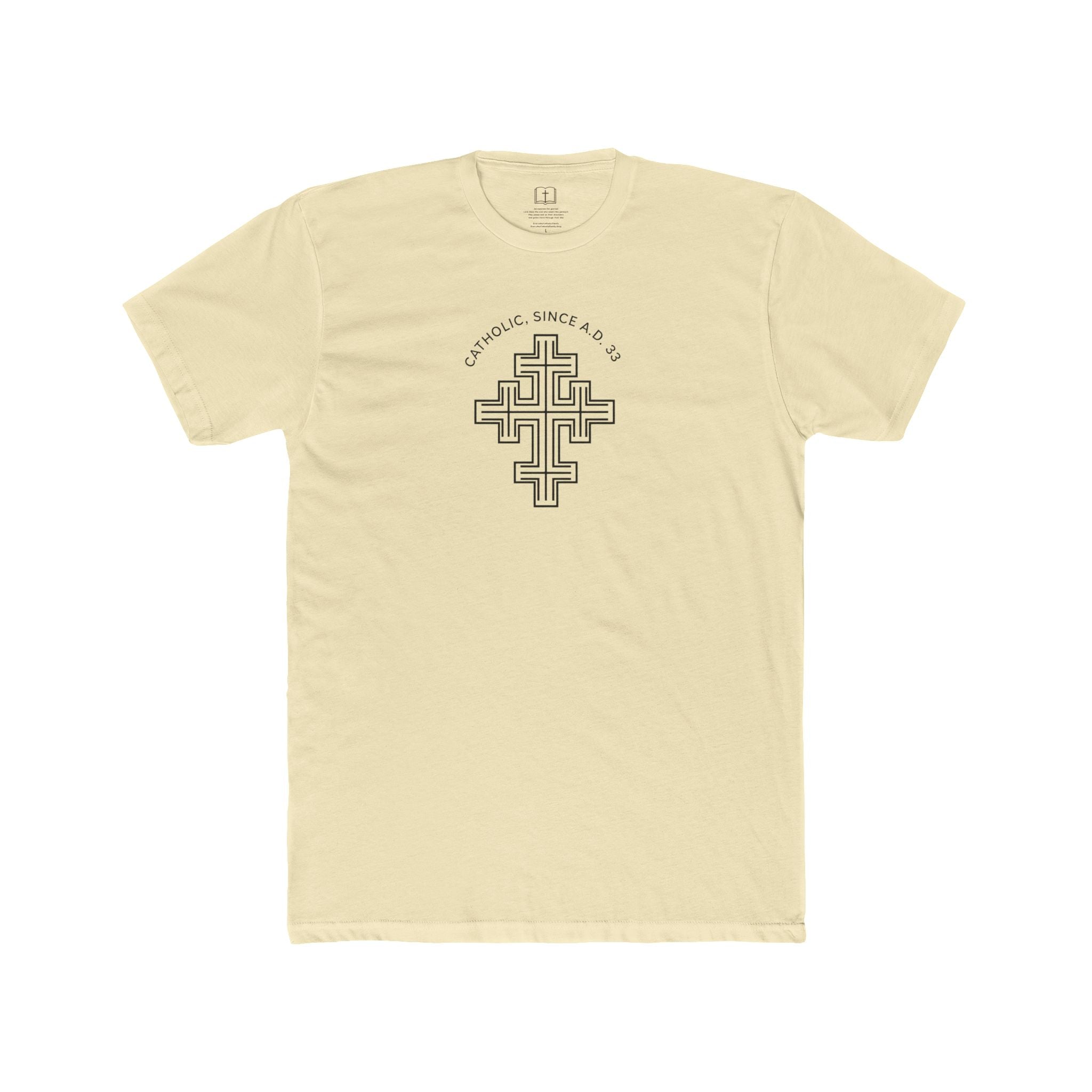 Catholic Since AD 33 Heritage Cross T-Shirt | Minimalist Faith Tee