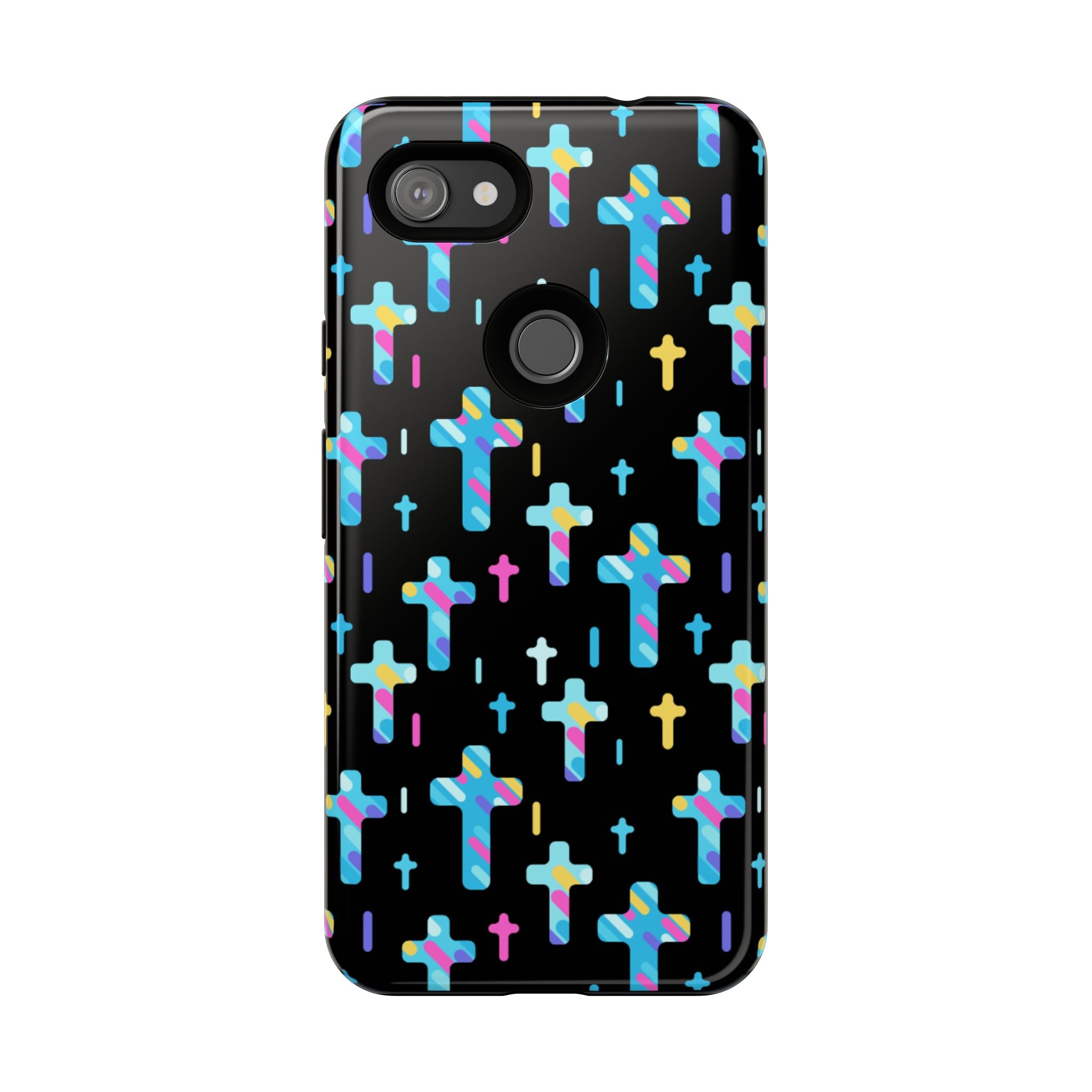 Funda para Google Pixel con cruz colorida | Protección inspirada en la fe | Regalo cristiano y accesorio para el día a día