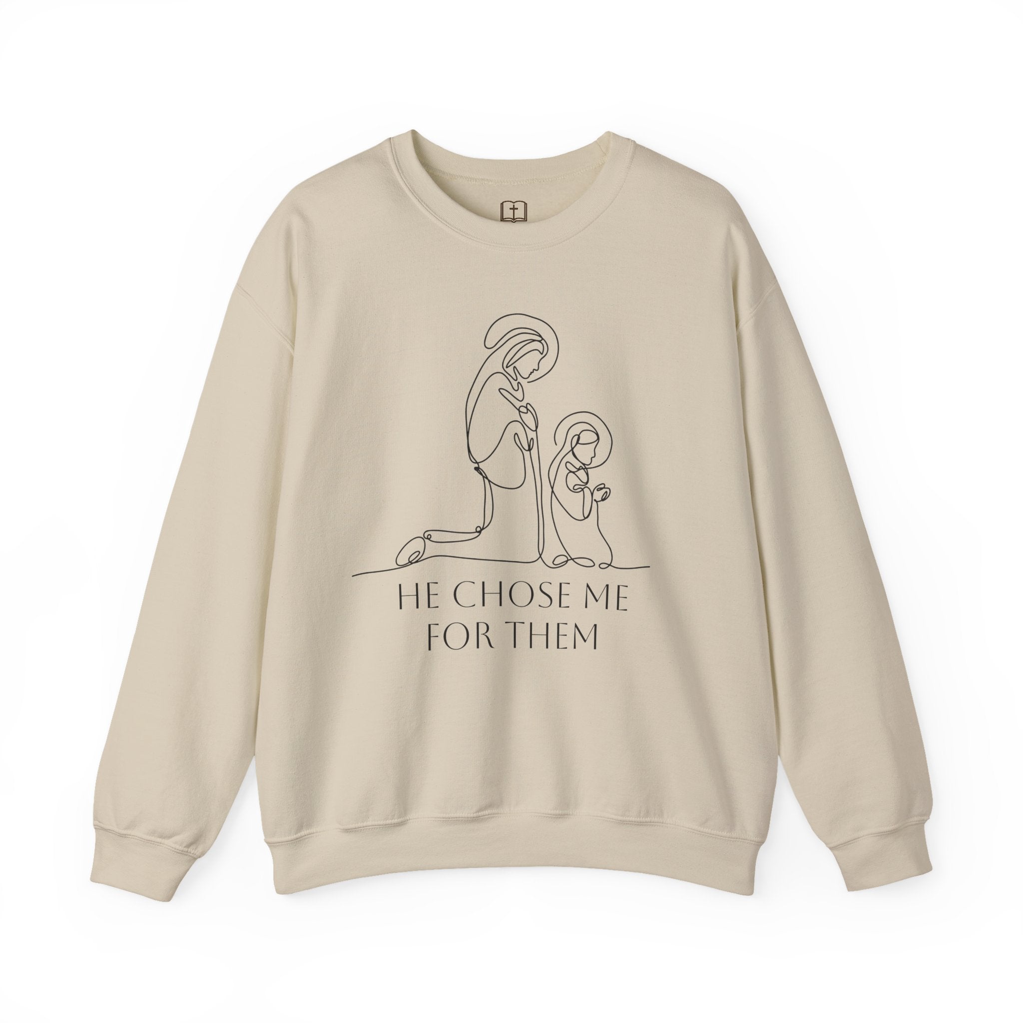 “He Chose Me for Them” Crewneck Sweatshirt | Faith and Family Women’s Catholic Sweater