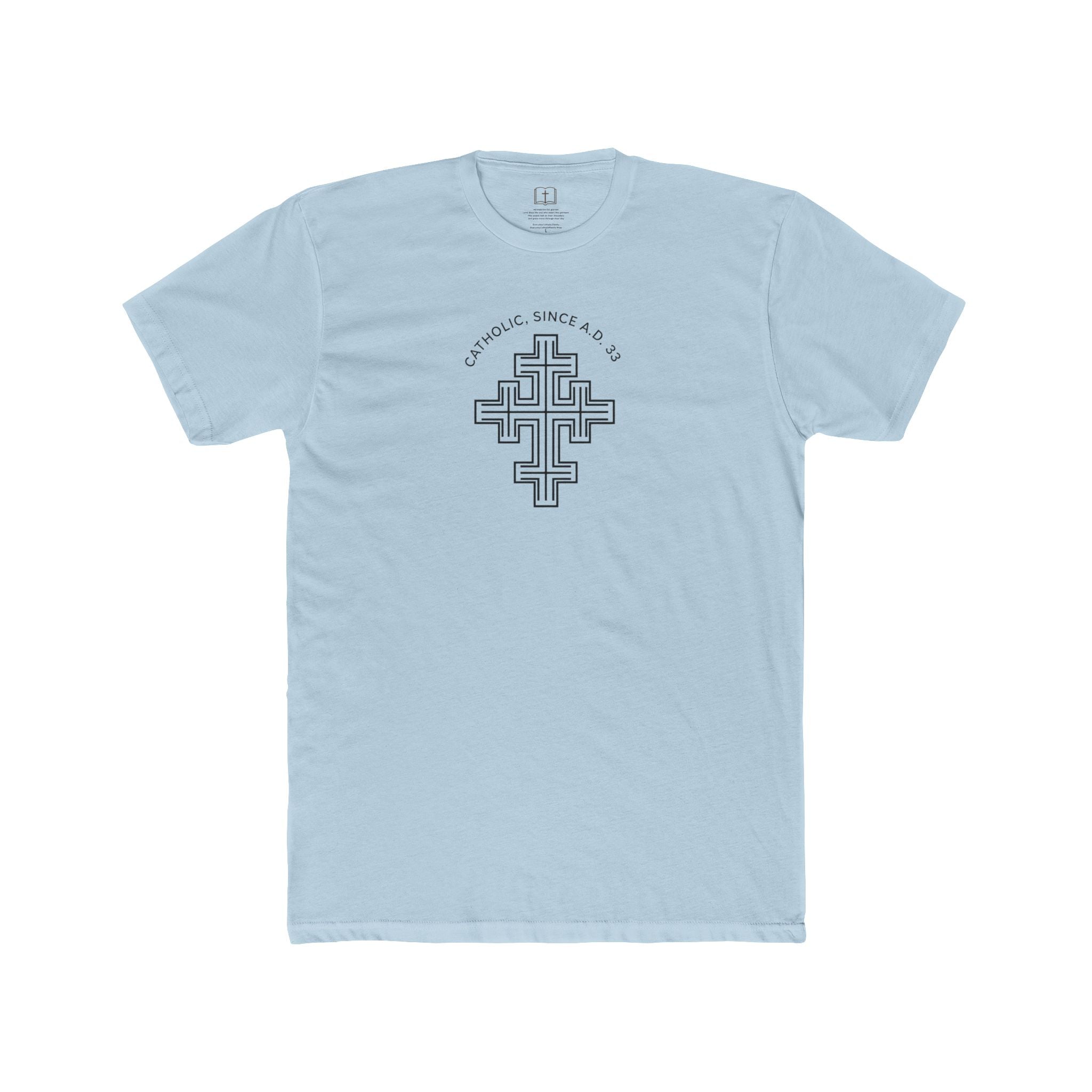 Catholic Since AD 33 Heritage Cross T-Shirt | Minimalist Faith Tee