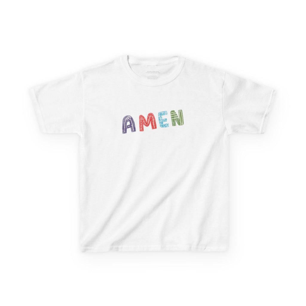 Camiseta infantil Amén | Camiseta de fe cristiana para niños y niñas | Ropa católica para toda la vida