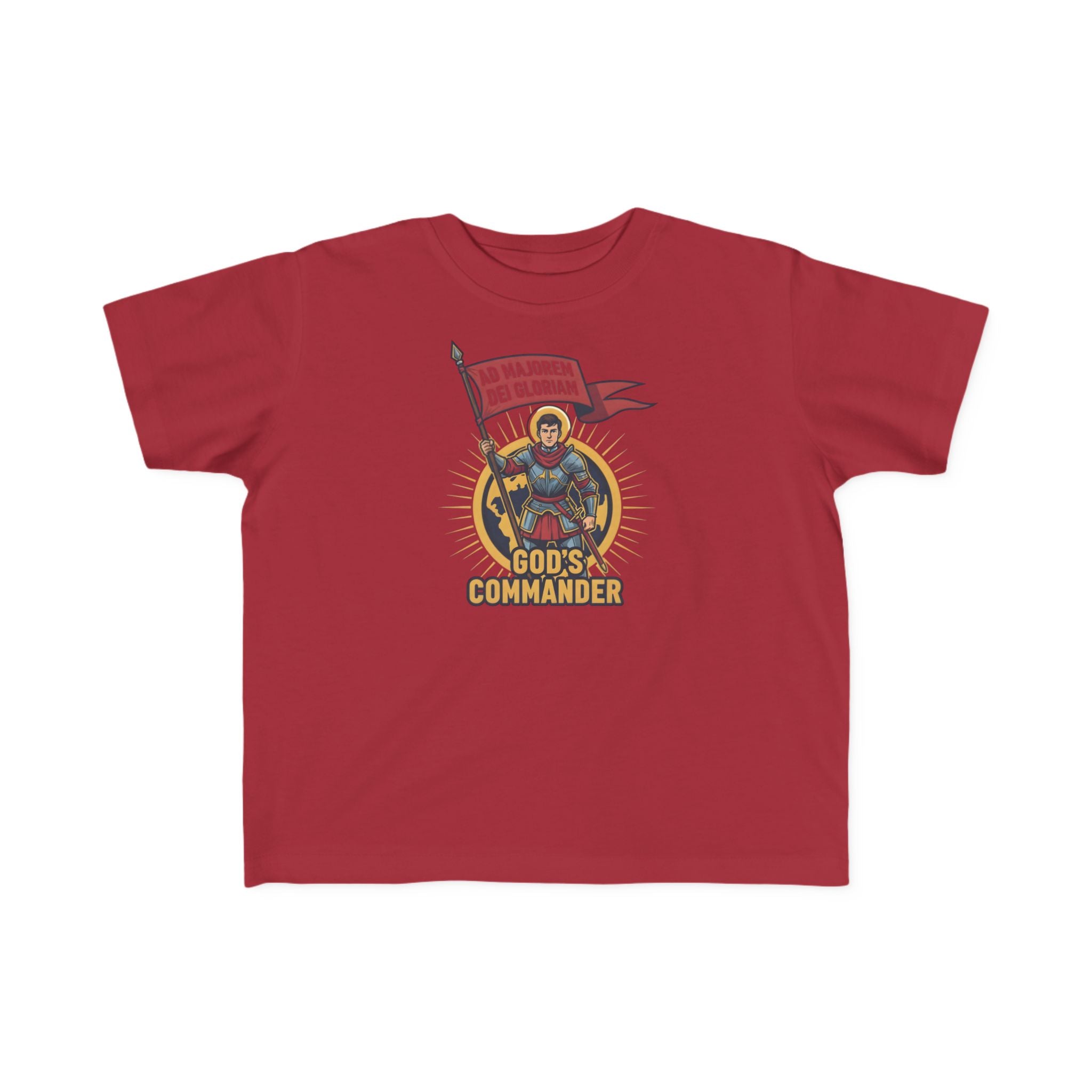 Camiseta de San Ignacio de Loyola para niños pequeños | Camiseta de aventura de fe "Comandante de Dios"