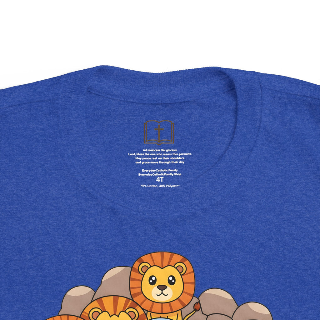 Camiseta infantil "El fiel Daniel en el foso de los leones" | Camiseta de historia católica