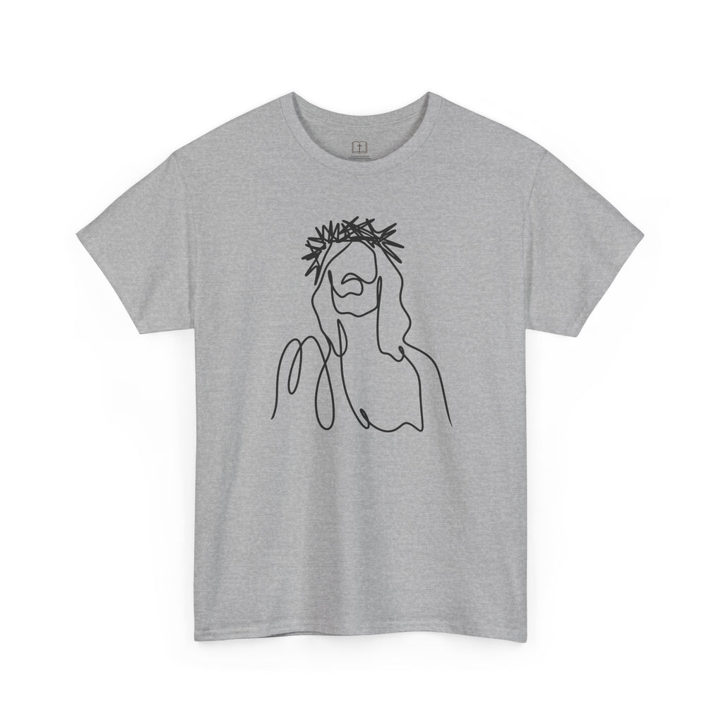 Camiseta para mujer con dibujo artístico de Jesús | Camiseta minimalista de fe | Ropa cristiana