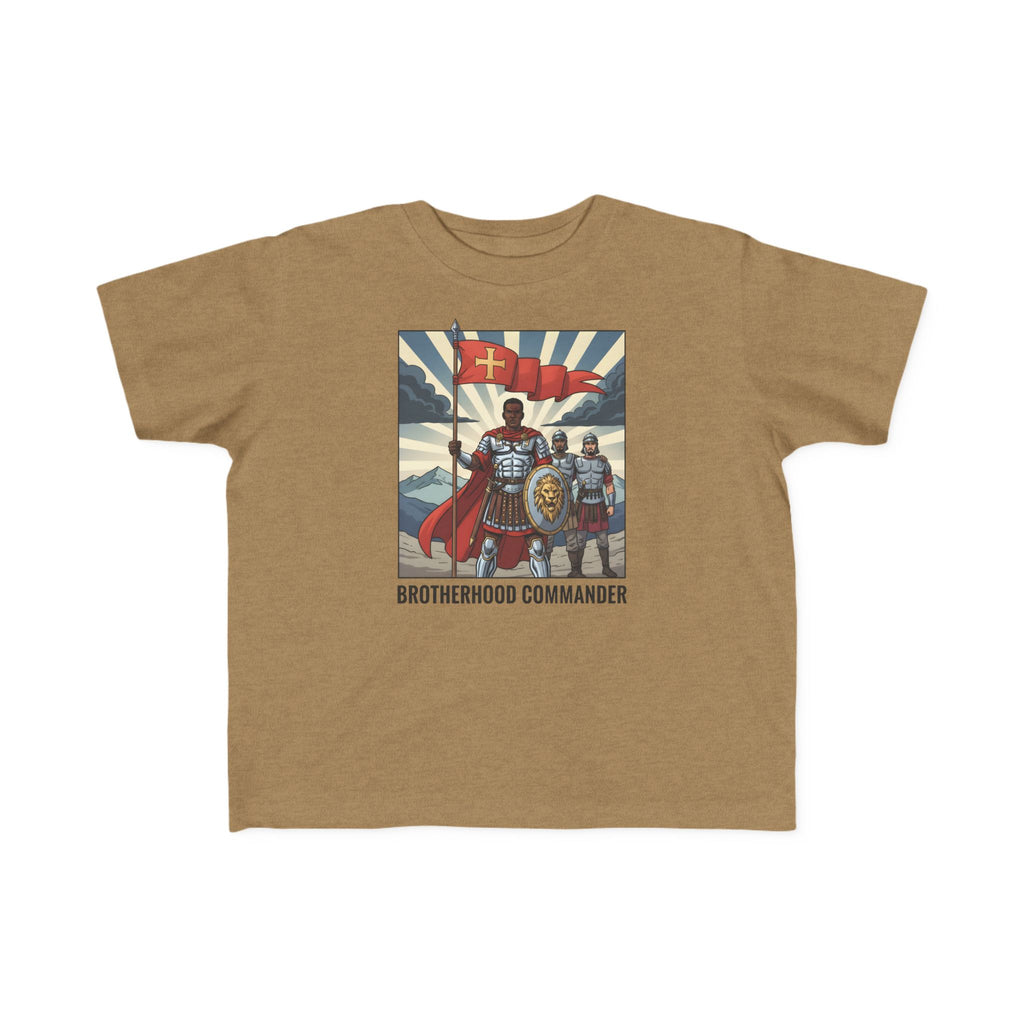 Camiseta infantil de Comandante de la Hermandad: divertida camiseta gráfica para niños, perfecta para jugar, regalar, cumpleaños o celebraciones.