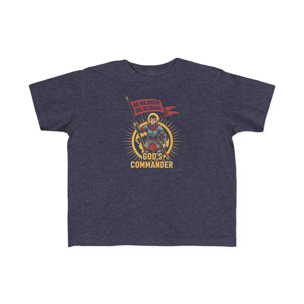 Camiseta de San Ignacio de Loyola para niños pequeños | Camiseta de aventura de fe "Comandante de Dios"