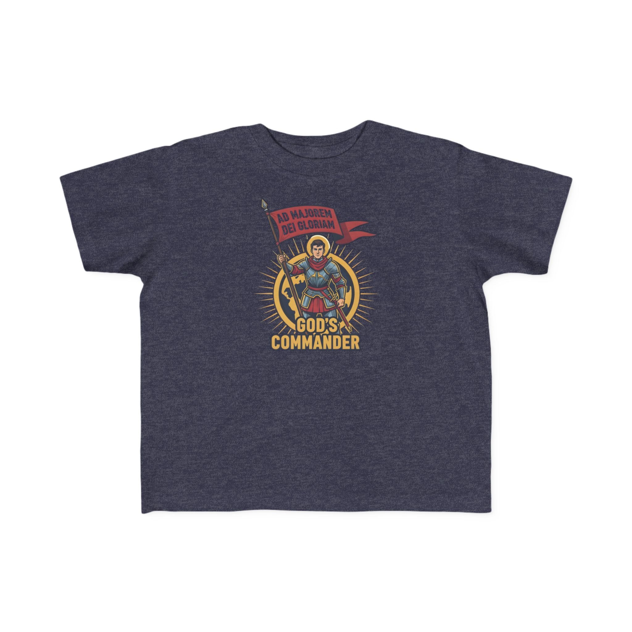 Camiseta de San Ignacio de Loyola para niños pequeños | Camiseta de aventura de fe "Comandante de Dios"