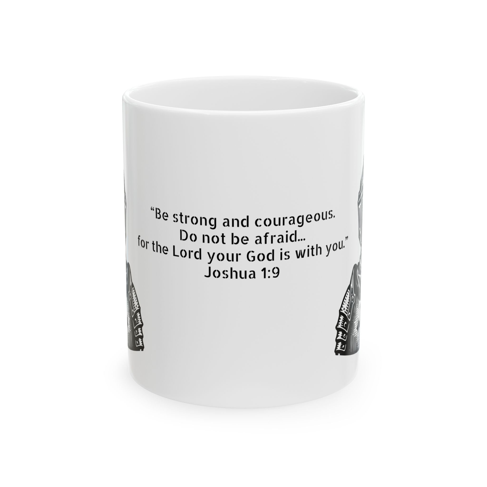 Taza Josué 1:9 – Sé fuerte y valiente | Edición Caballero Cristiano para Hombres