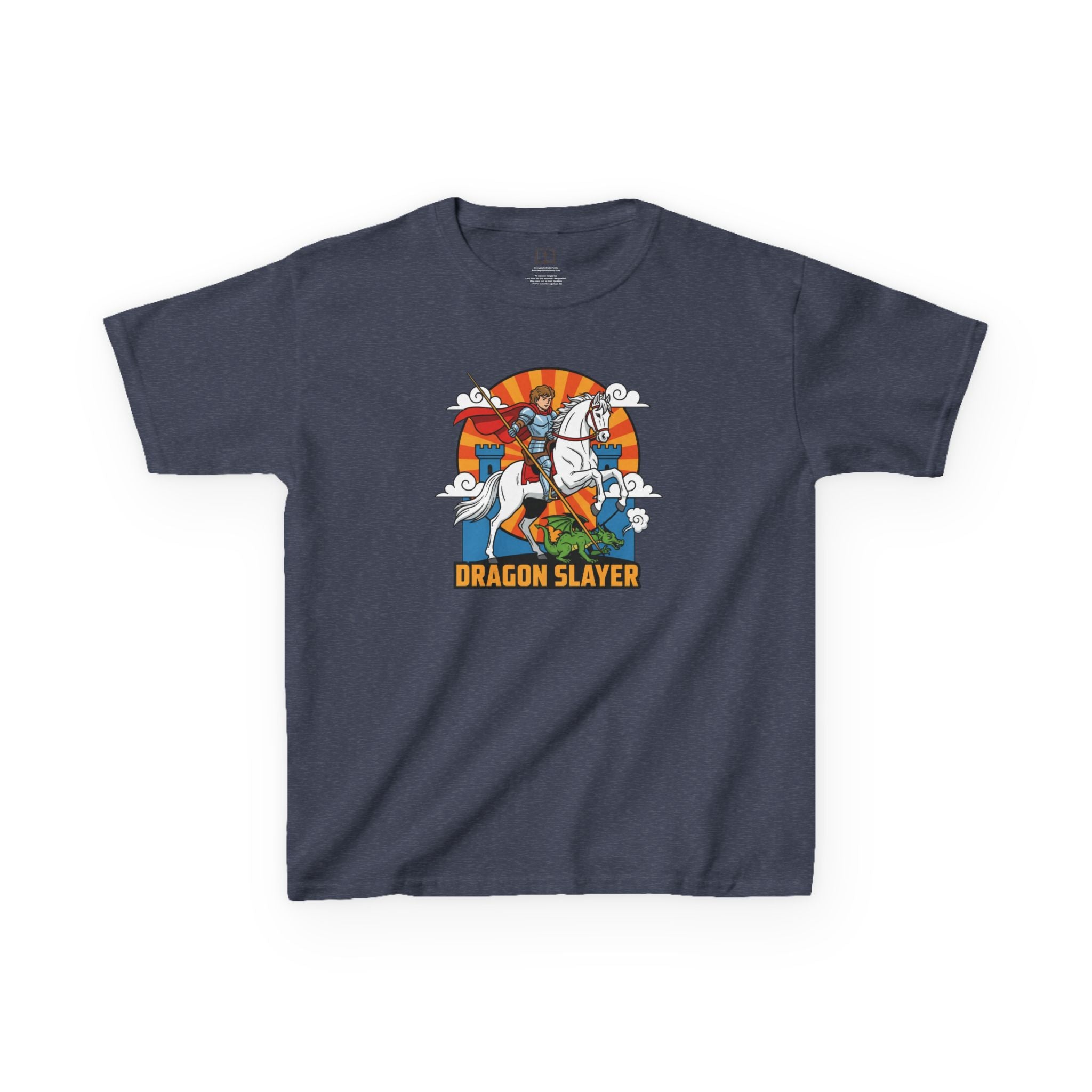Camiseta infantil de San Jorge Cazador de Dragones | Camiseta de aventura inspirada en la fe para niños