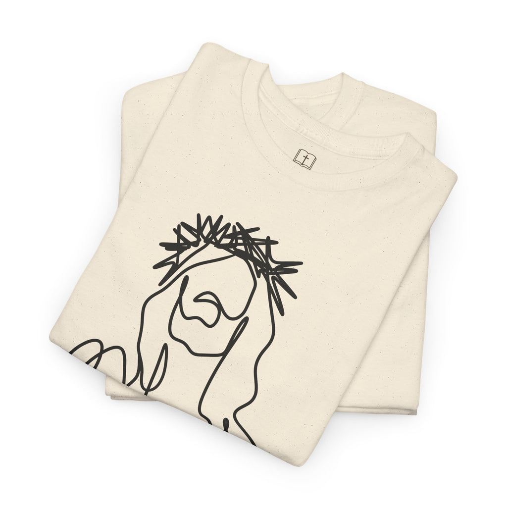 Camiseta para mujer con dibujo artístico de Jesús | Camiseta minimalista de fe | Ropa cristiana