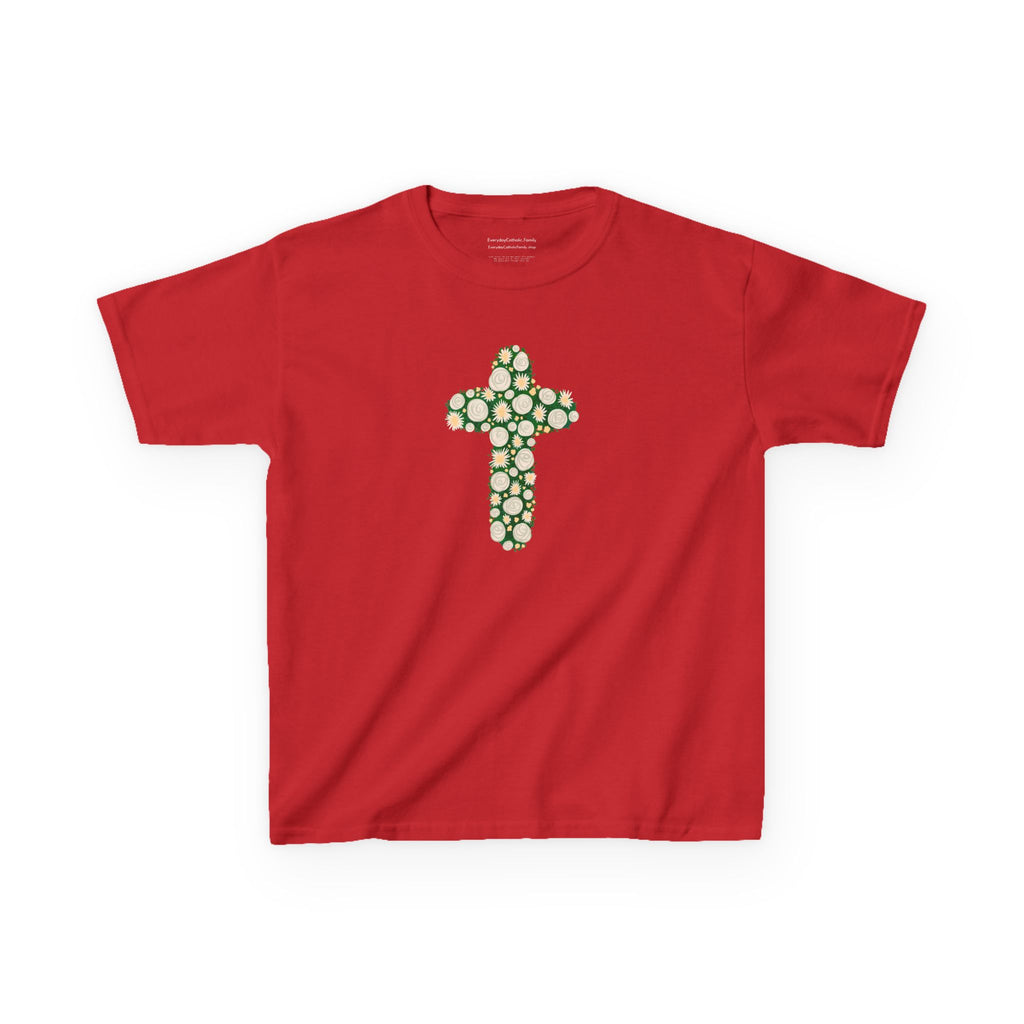 Camiseta infantil con cruz | Camiseta cristiana inspirada en la fe para niñas