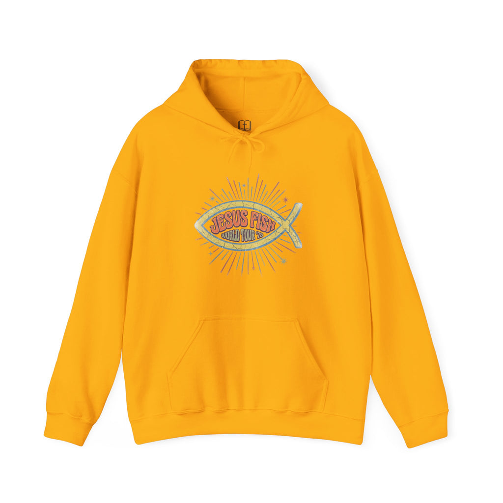 Retro Jesus Fish World Tour '78 Christian Hoodie