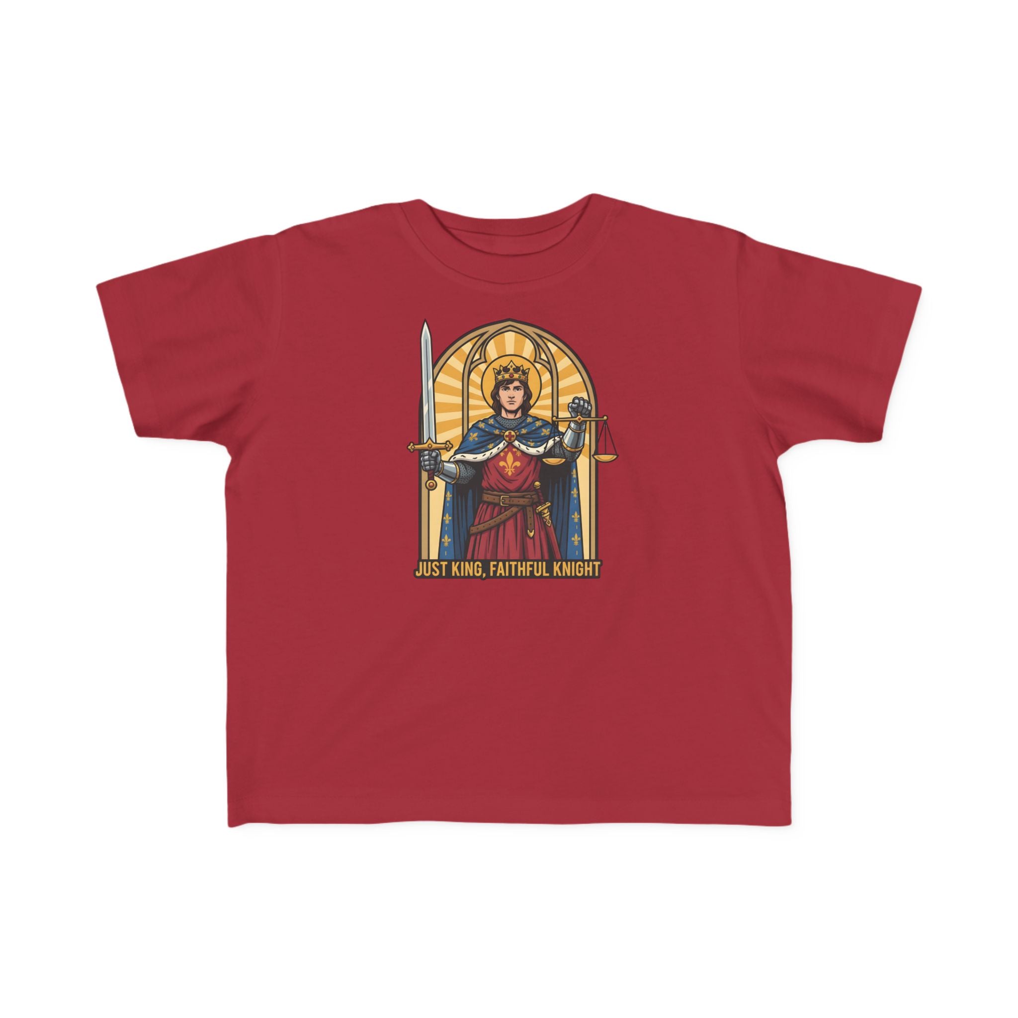 Camiseta de San Luis IX para niño | Camiseta cristiana "Fiel Caballero" para niño