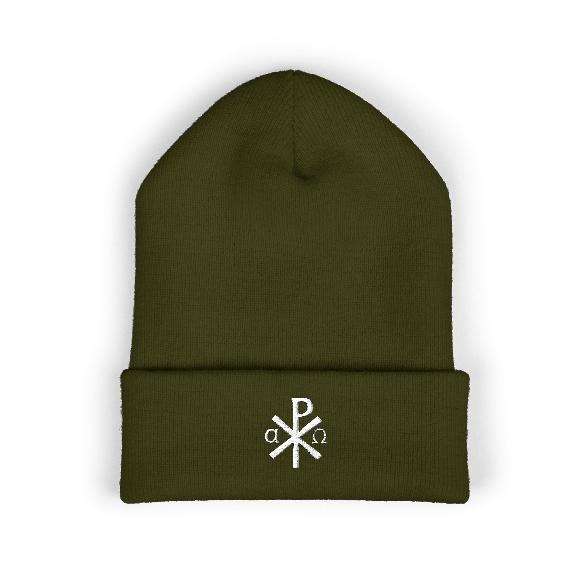 Chi Rho Alpha Omega Catholic Beanie - Christian Christogram Winter Hat