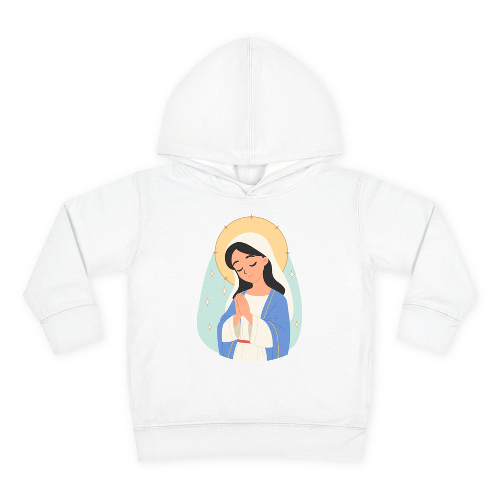 Sudadera con capucha para niña con la Virgen María Rezando | Sudadera con capucha inspirada en la fe para niñas | Ropa católica suave y acogedora