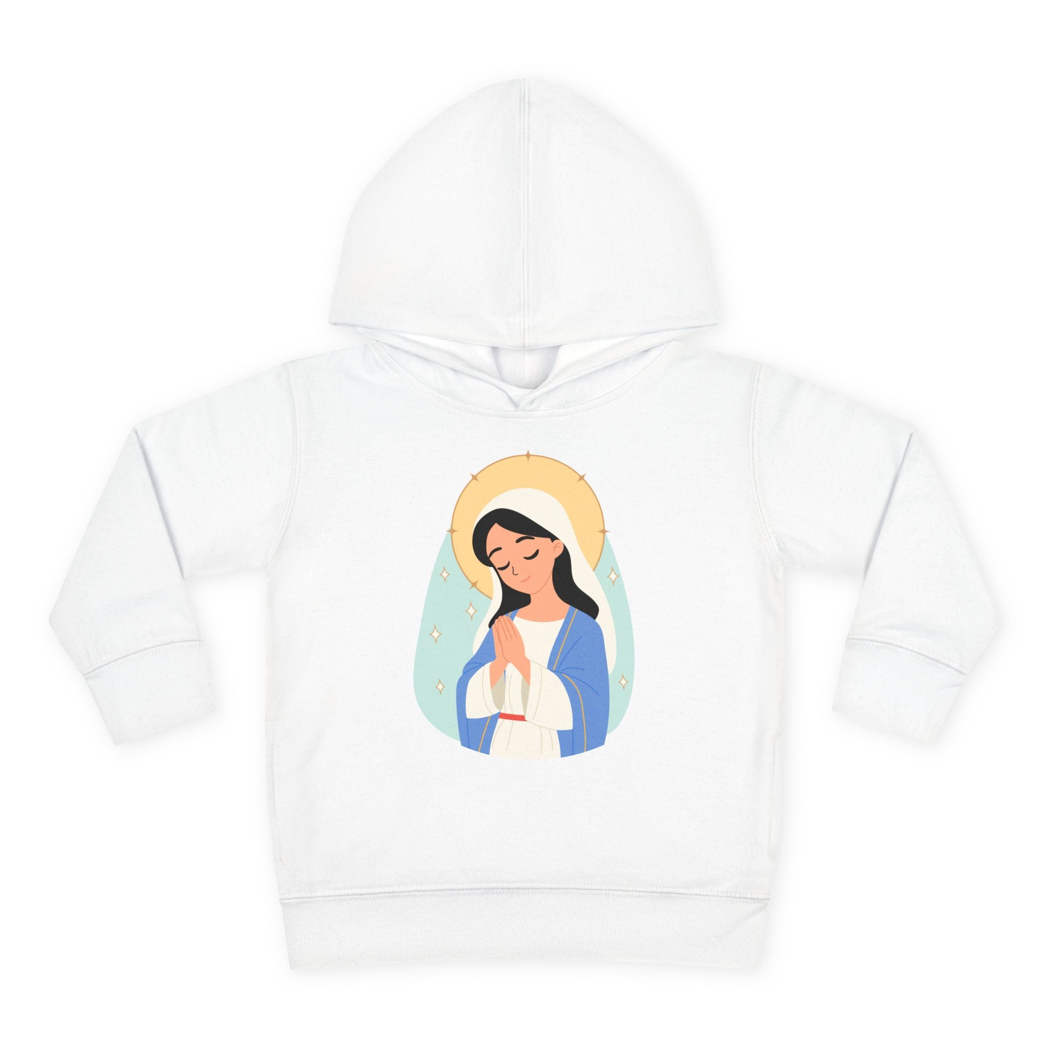 Sudadera con capucha para niña con la Virgen María Rezando | Sudadera con capucha inspirada en la fe para niñas | Ropa católica suave y acogedora