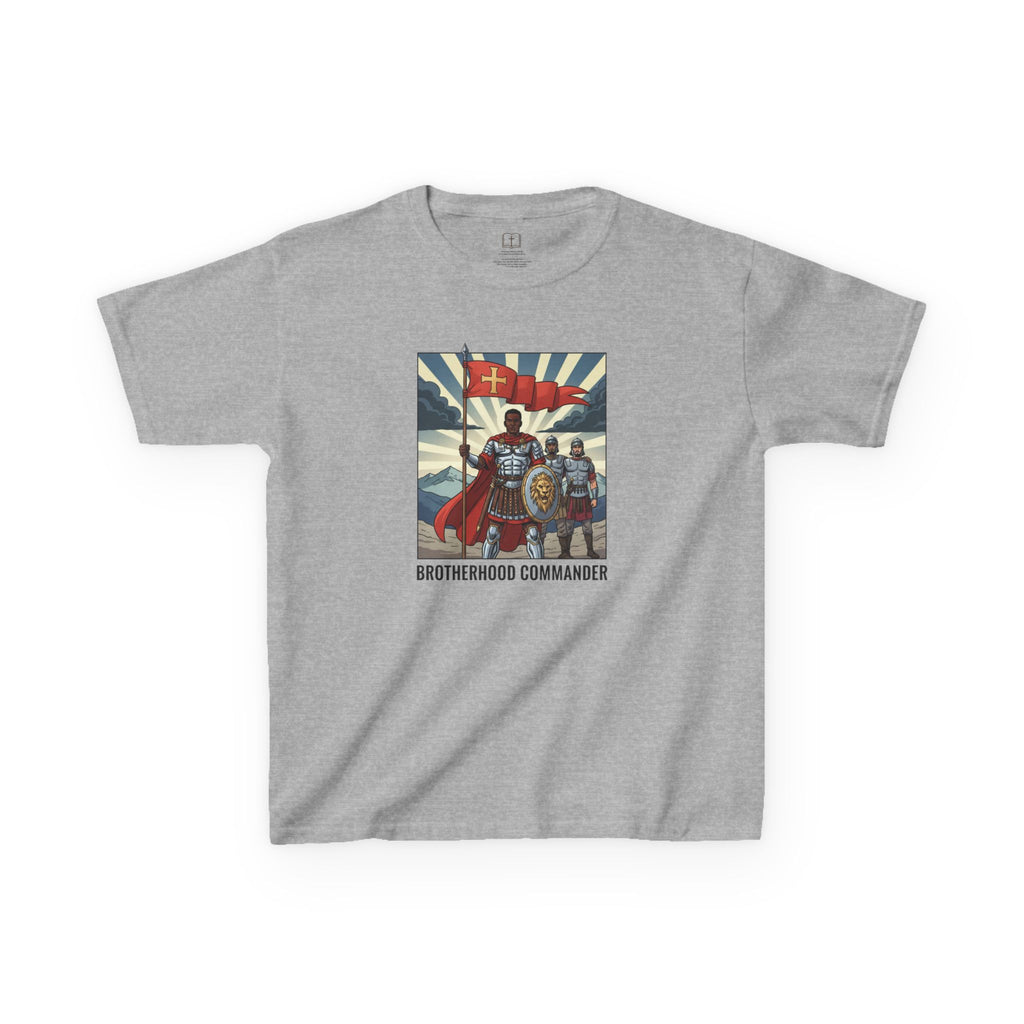 Camiseta infantil de Comandante de la Hermandad: divertida camiseta gráfica para niños y niñas, perfecta para jugar, regalar, cumpleaños o celebraciones.