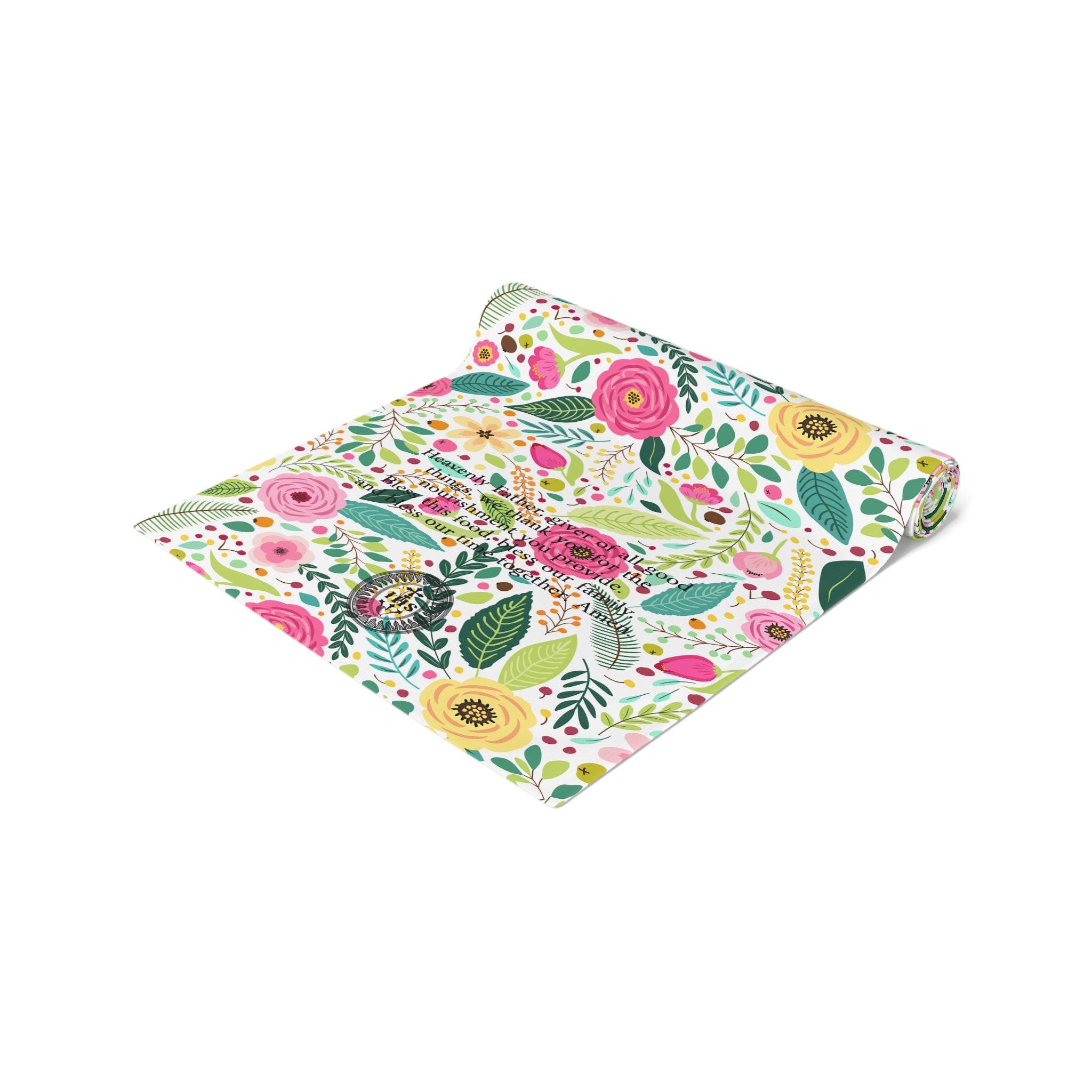 Camino de mesa con flores sagradas para la hora de la comida | Catholic Grace Decor