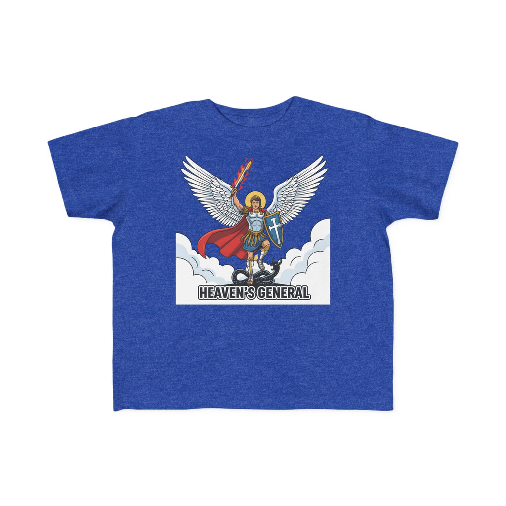 Camiseta de San Miguel Arcángel para niño | Camiseta cristiana Heaven's General para niño