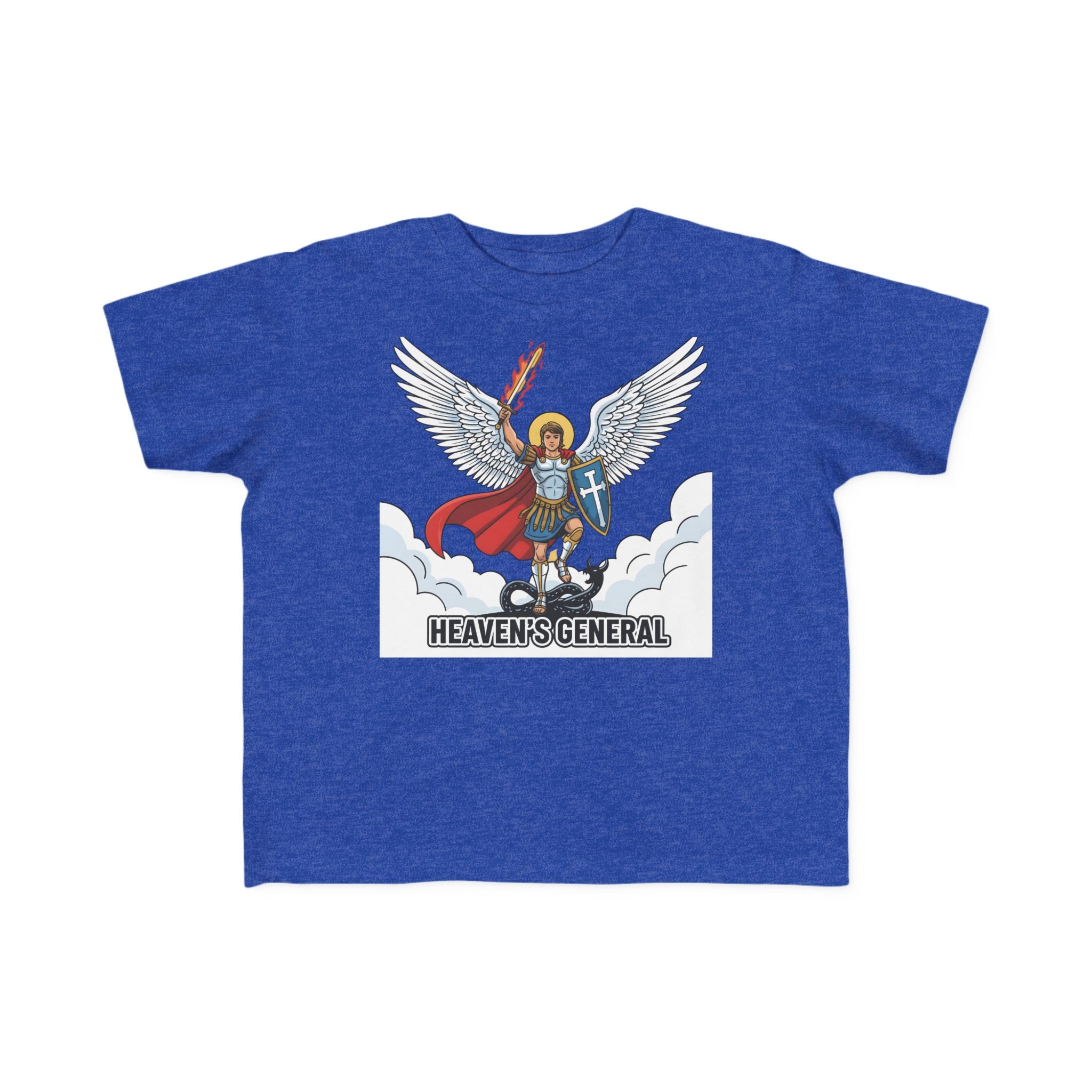 Camiseta de San Miguel Arcángel para niño | Camiseta cristiana Heaven's General para niño