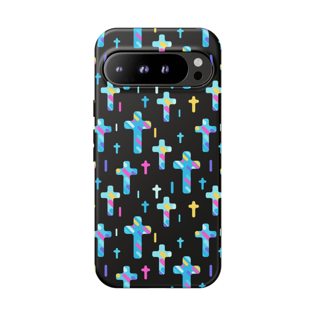 Colorful Cross Google Pixel Phone Case | Faith-Inspired Protection | Christian Gift & Everyday Accessory