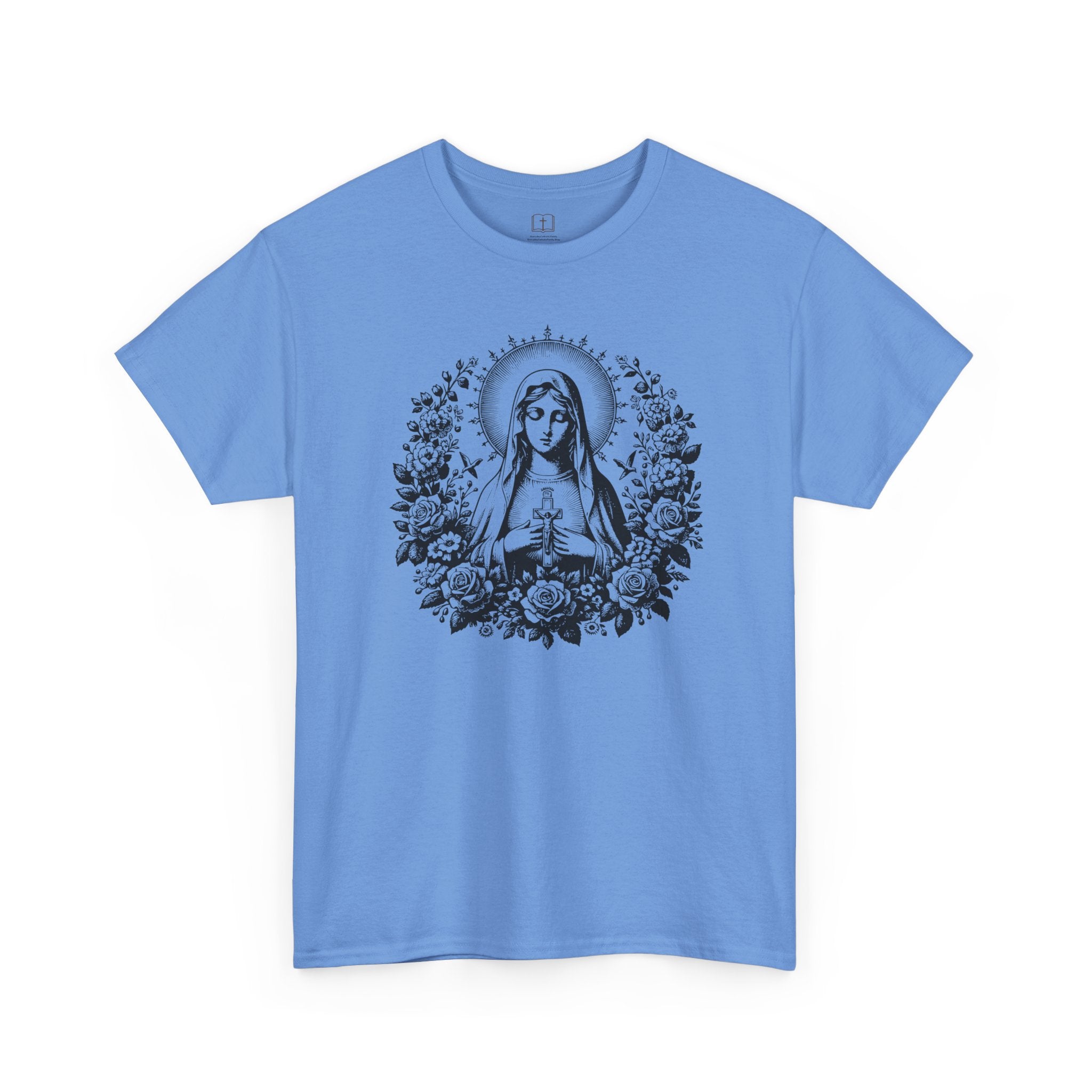 Camiseta vintage floral de la Virgen María para mujer | Camiseta mariana inspirada en la fe | Un regalo espiritual para ella
