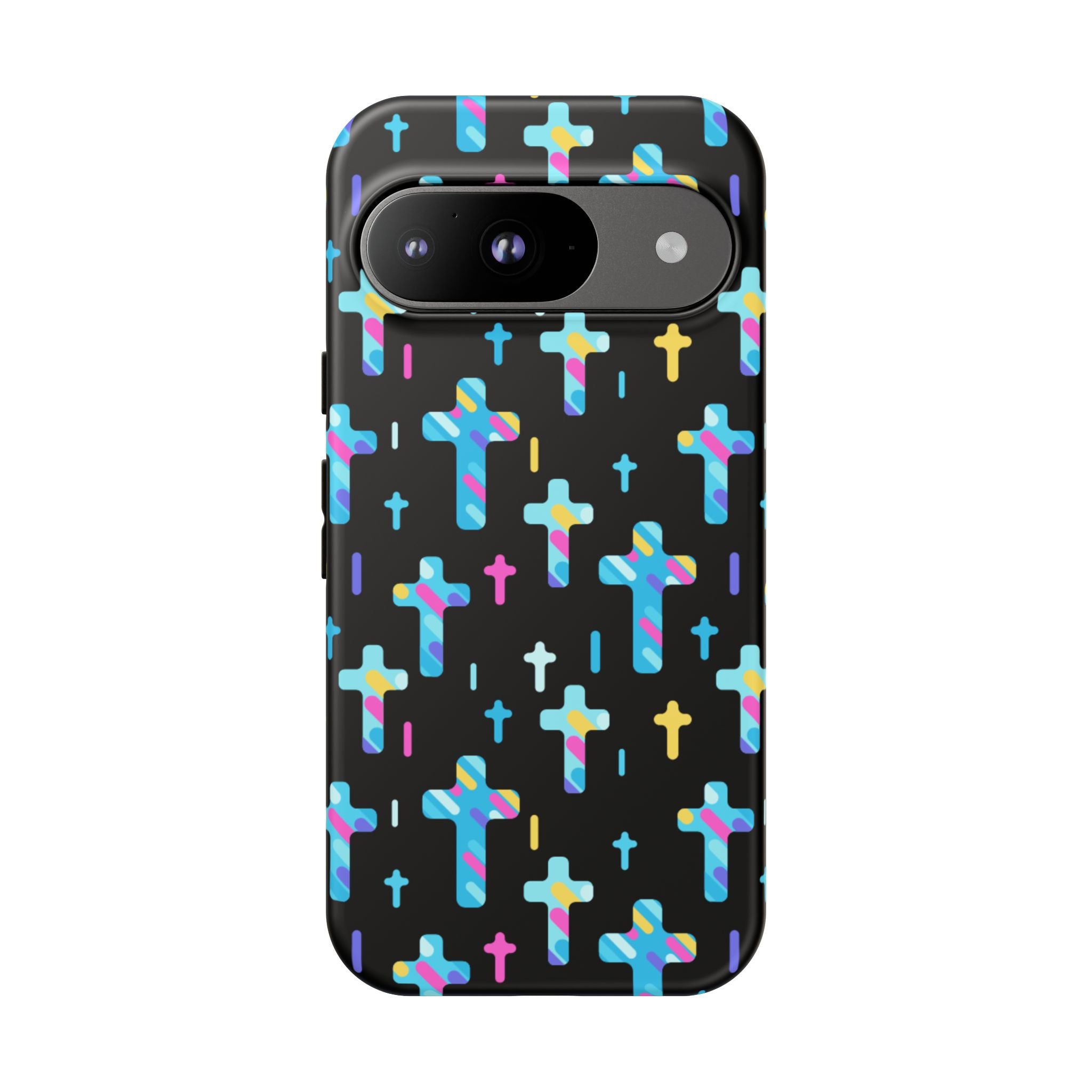 Funda para Google Pixel con cruz colorida | Protección inspirada en la fe | Regalo cristiano y accesorio para el día a día