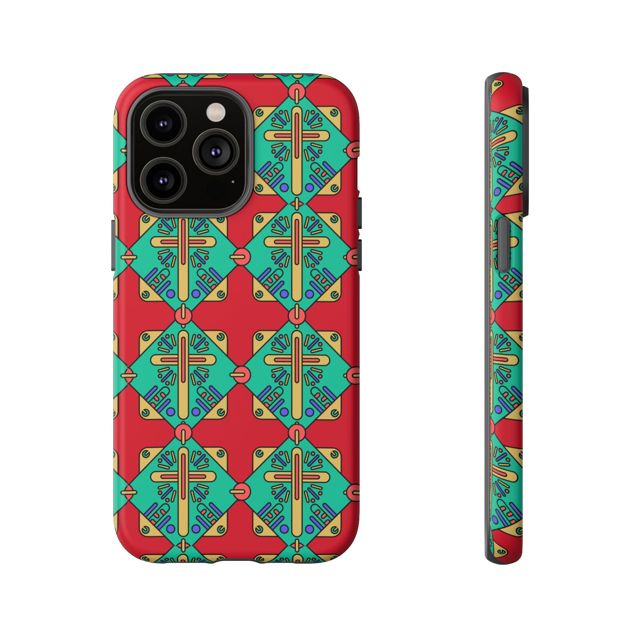 Funda resistente y vibrante para iPhone | Protección artística y colorida | Regalo católico único y elegante accesorio para teléfono