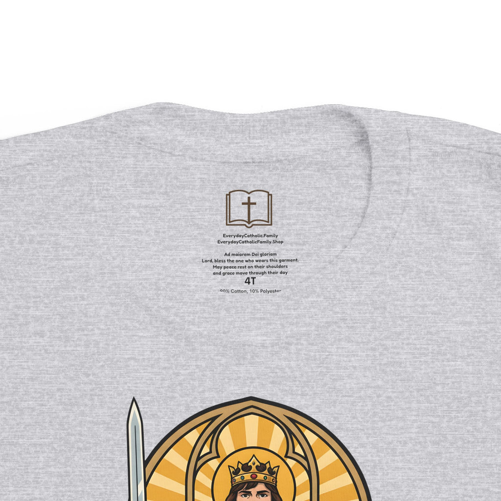 Camiseta de San Luis IX para niño | Camiseta cristiana "Fiel Caballero" para niño