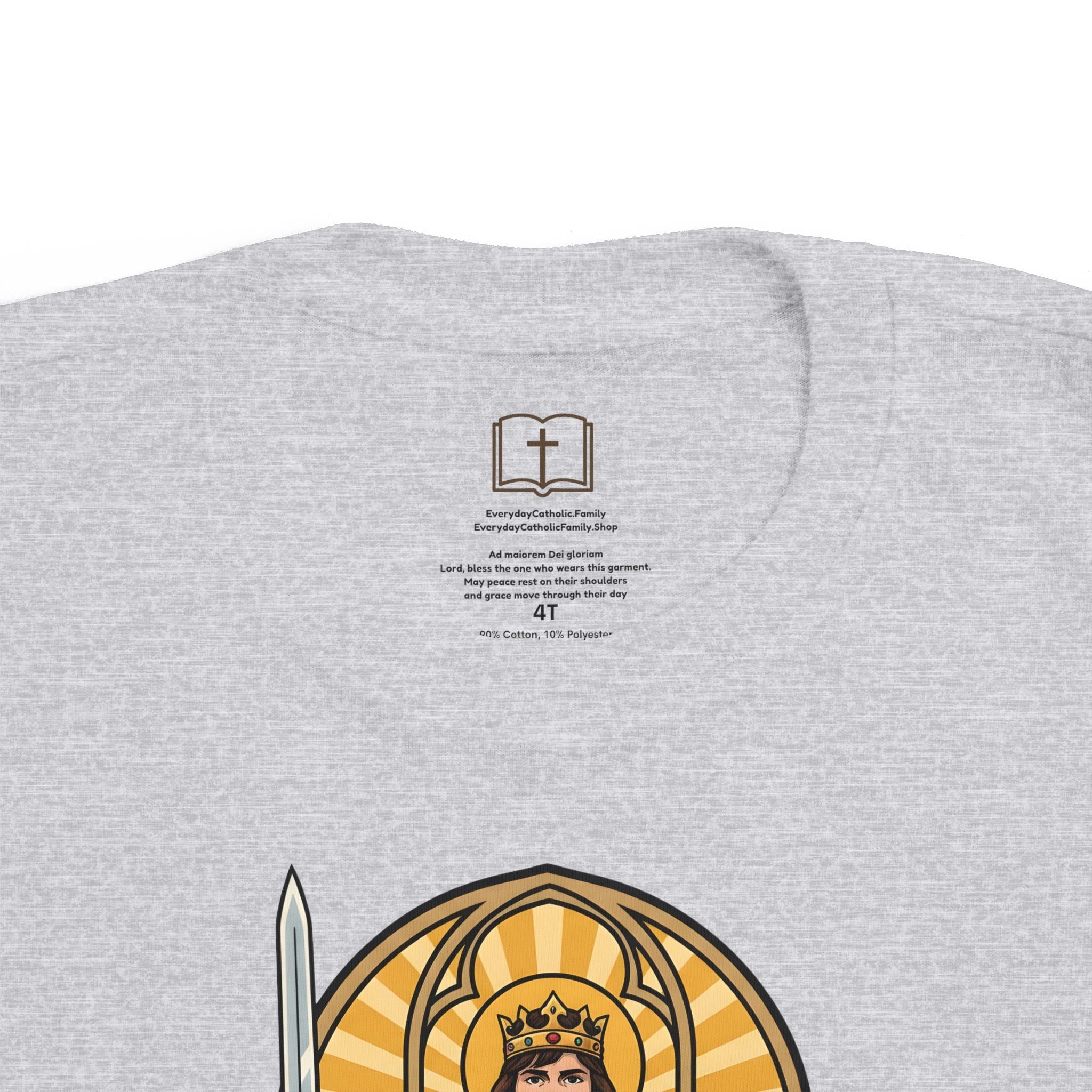 Camiseta de San Luis IX para niño | Camiseta cristiana "Fiel Caballero" para niño