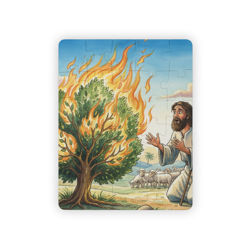 Biblical Burning Bush Kids Puzzle — 30-Piece Christian Bible Story Puzzle for Children