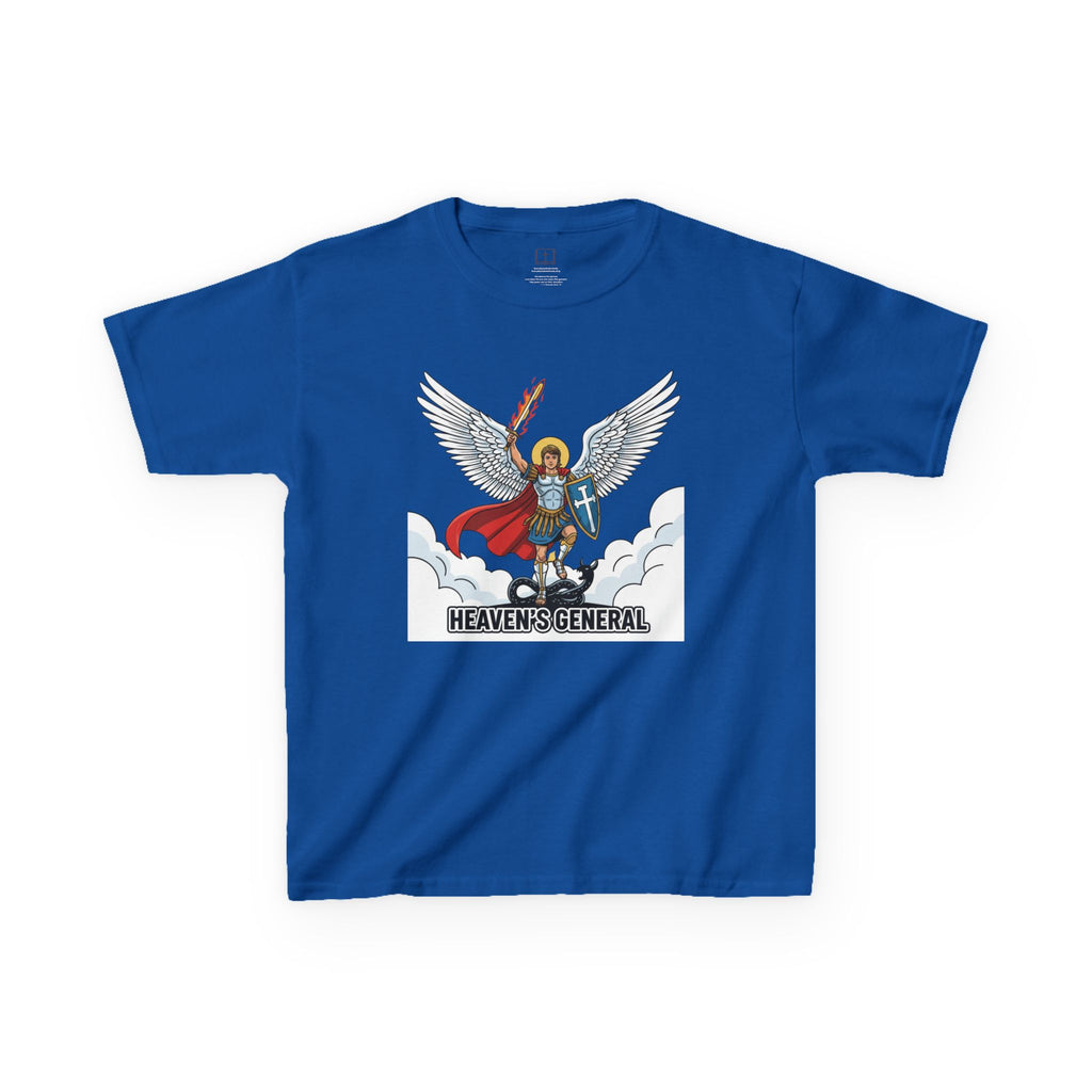 Camiseta infantil de San Miguel Arcángel | Camiseta cristiana Heaven's General para niño