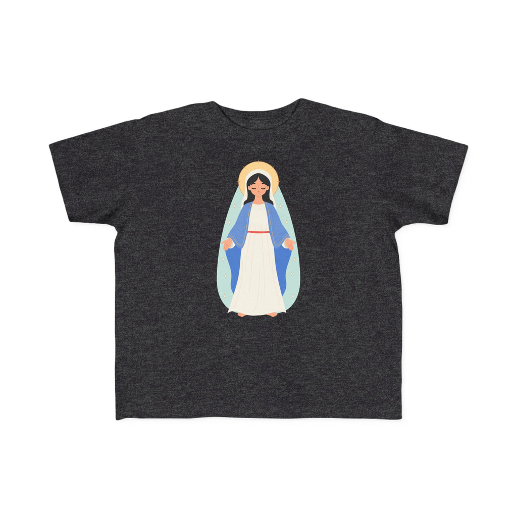 Camiseta de la Virgen María para niña | Camiseta católica suave para niña | Ropa infantil con inspiración religiosa