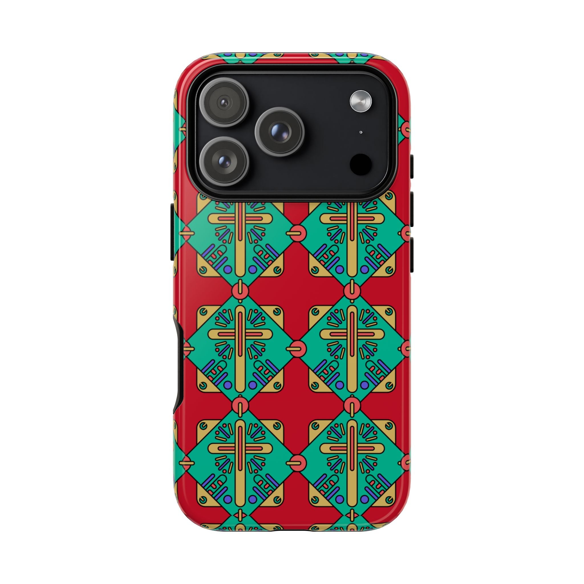 Funda resistente y vibrante para iPhone | Protección artística y colorida | Regalo católico único y elegante accesorio para teléfono