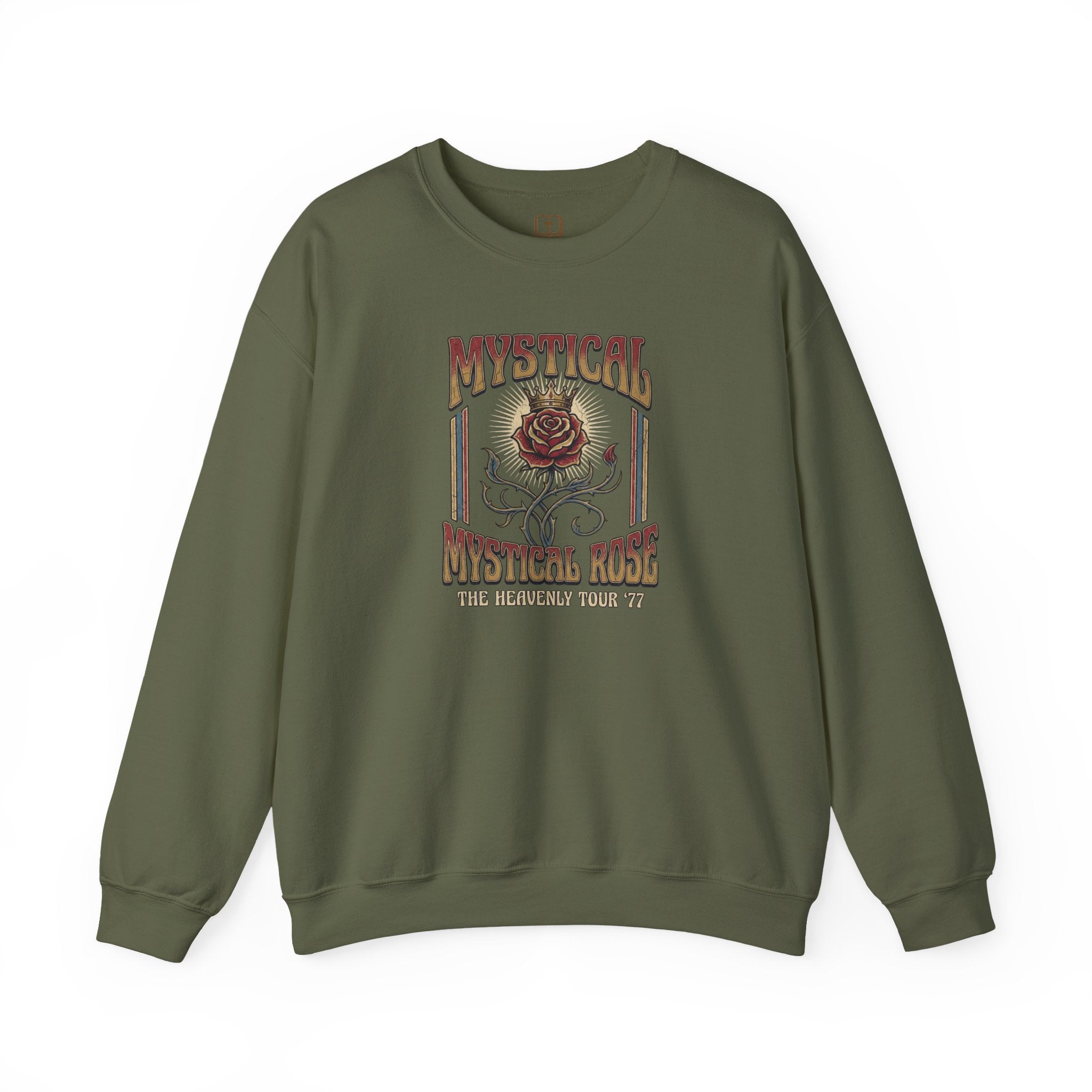 Mystical Rose Vintage Crewneck Sweatshirt | Catholic-Inspired Comfort