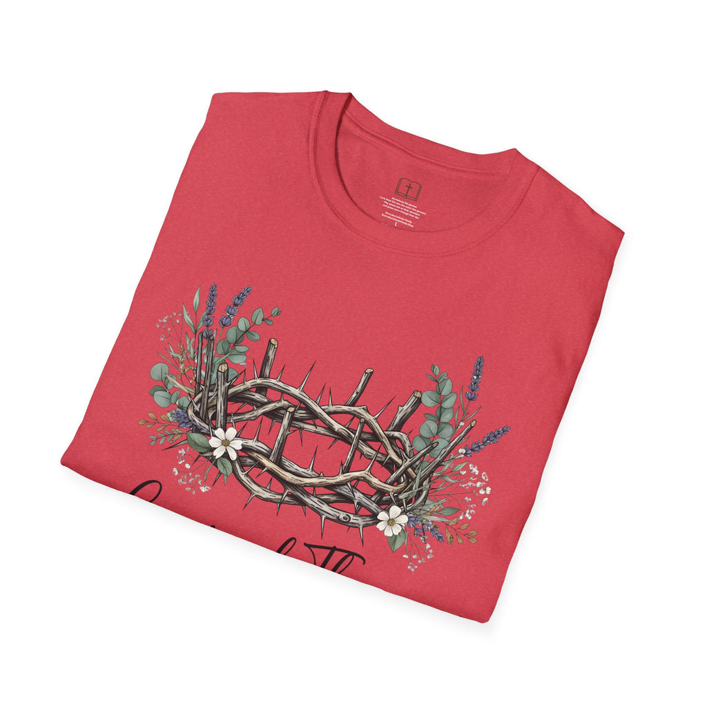 Camiseta cristiana floral con corona de espinas 