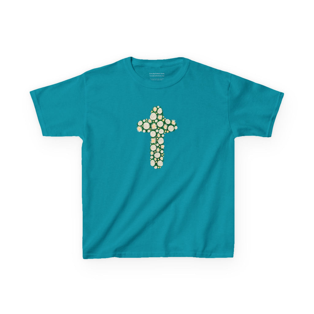 Camiseta infantil con cruz | Camiseta cristiana inspirada en la fe para niñas