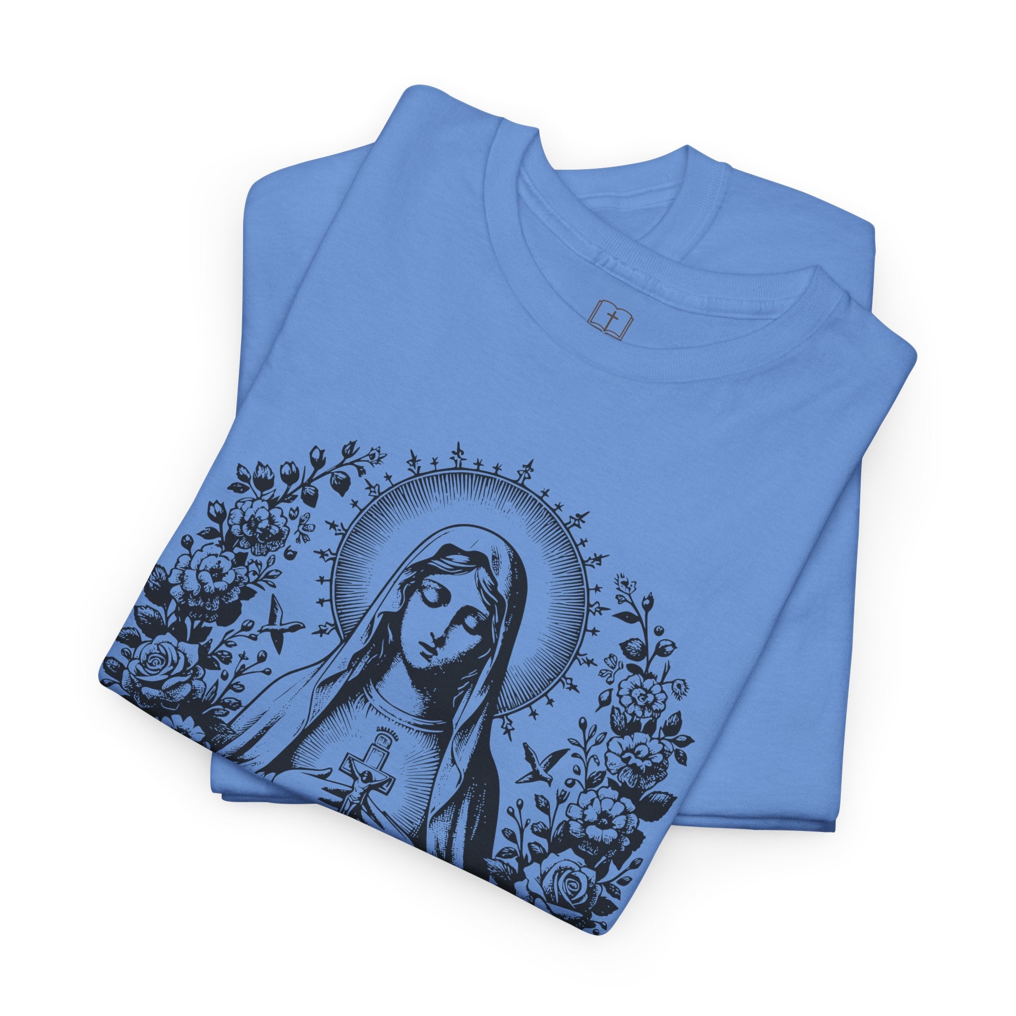 Camiseta vintage floral de la Virgen María para mujer | Camiseta mariana inspirada en la fe | Un regalo espiritual para ella