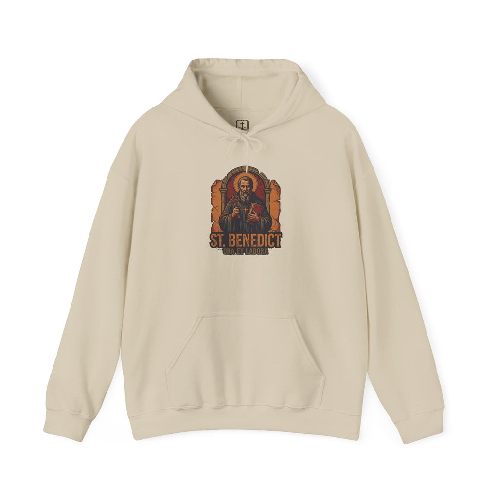 St. Benedict Ora et Labora Catholic Hoodie - Vintage Faith Sweatshirt