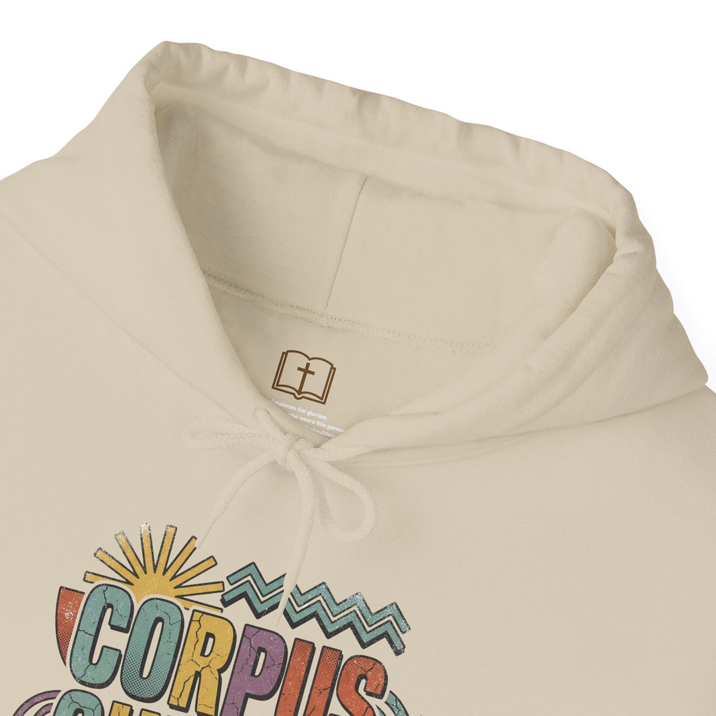 Corpus Christi Est. 1999 Retro Hoodie | Catholic Coastal Comfort