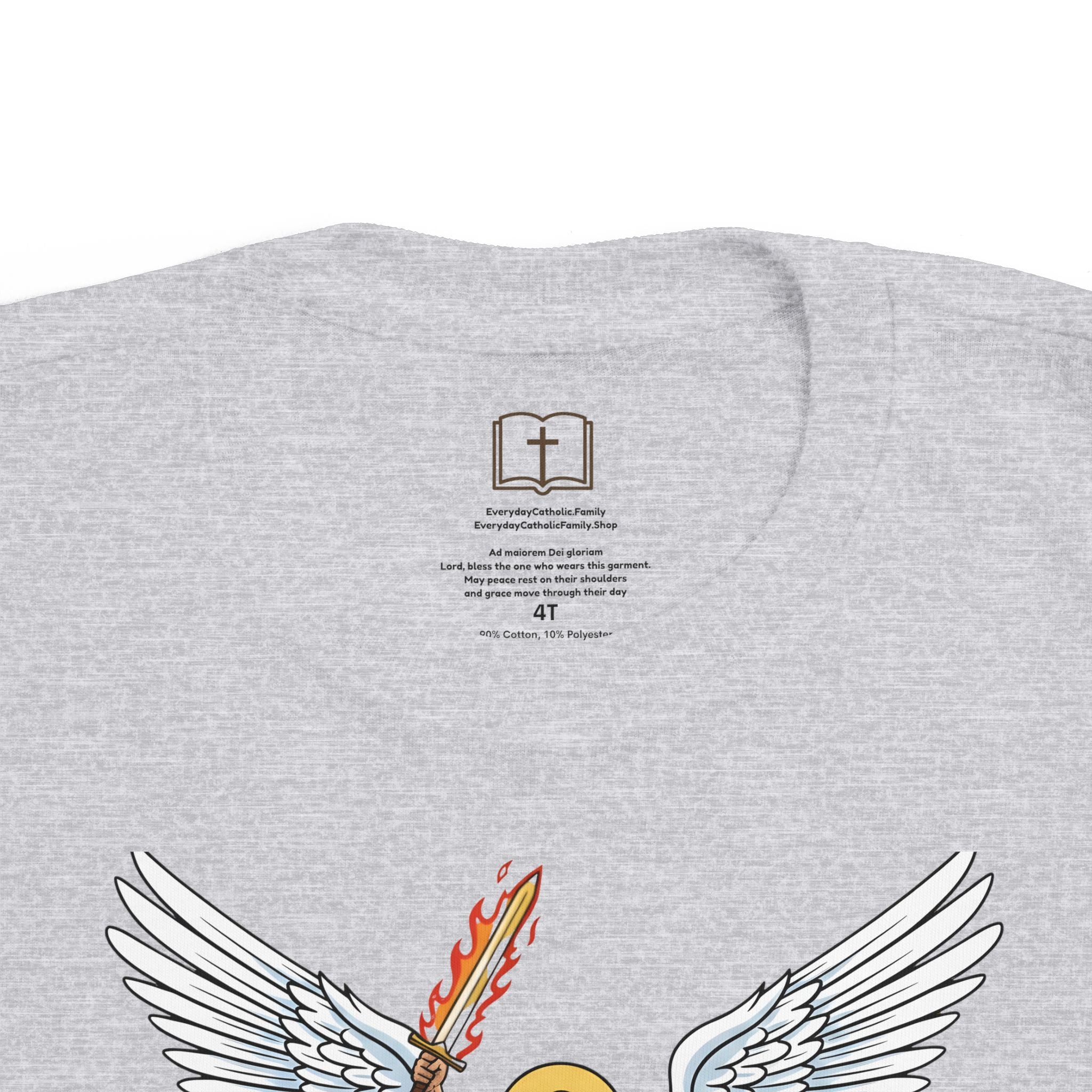 Camiseta de San Miguel Arcángel para niño | Camiseta cristiana Heaven's General para niño