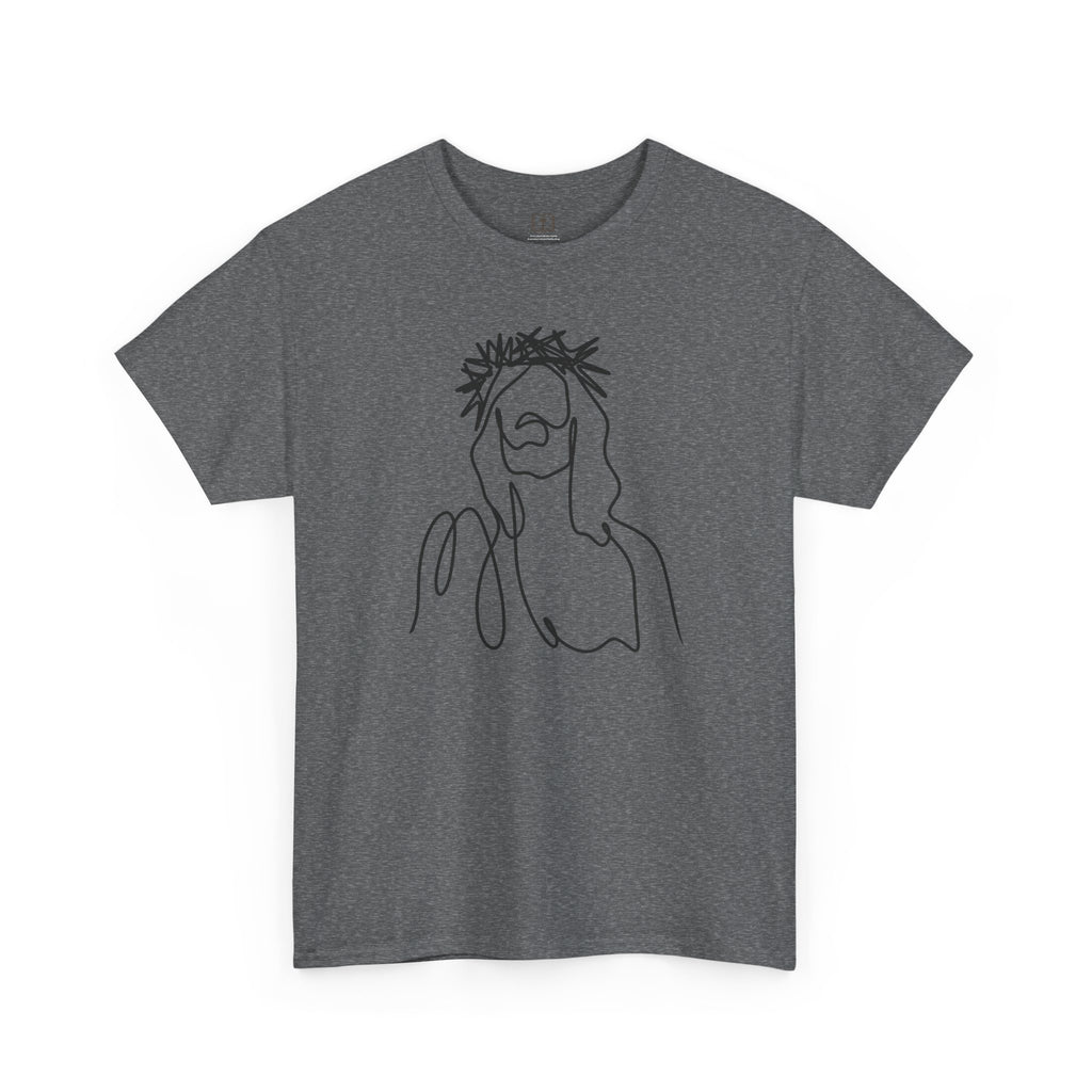 Camiseta para mujer con dibujo artístico de Jesús | Camiseta minimalista de fe | Ropa cristiana