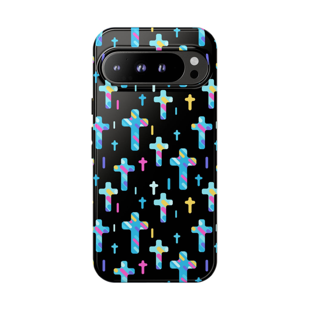 Colorful Cross Google Pixel Phone Case | Faith-Inspired Protection | Christian Gift & Everyday Accessory