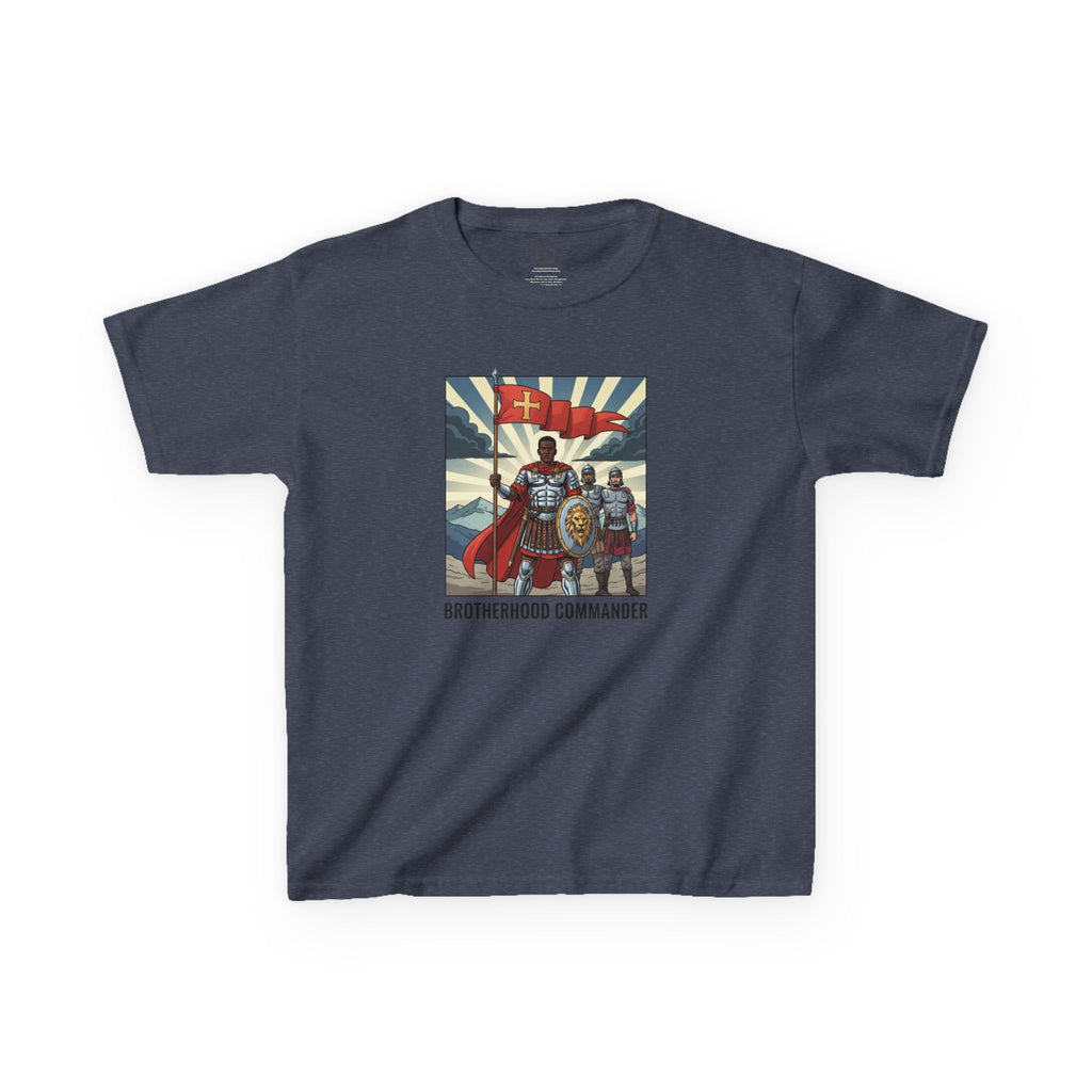 Camiseta infantil de Comandante de la Hermandad: divertida camiseta gráfica para niños y niñas, perfecta para jugar, regalar, cumpleaños o celebraciones.