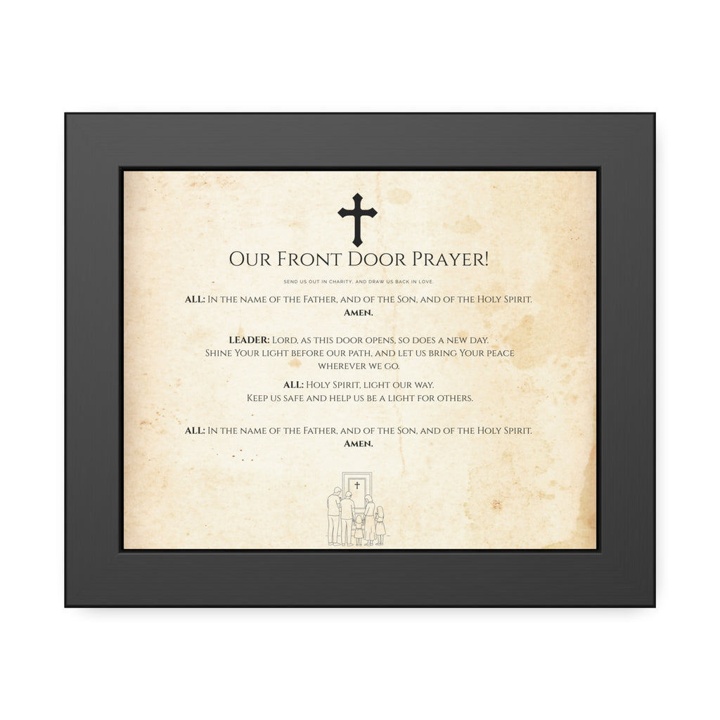 Póster de oración enmarcado: «Oración desde la puerta de entrada»