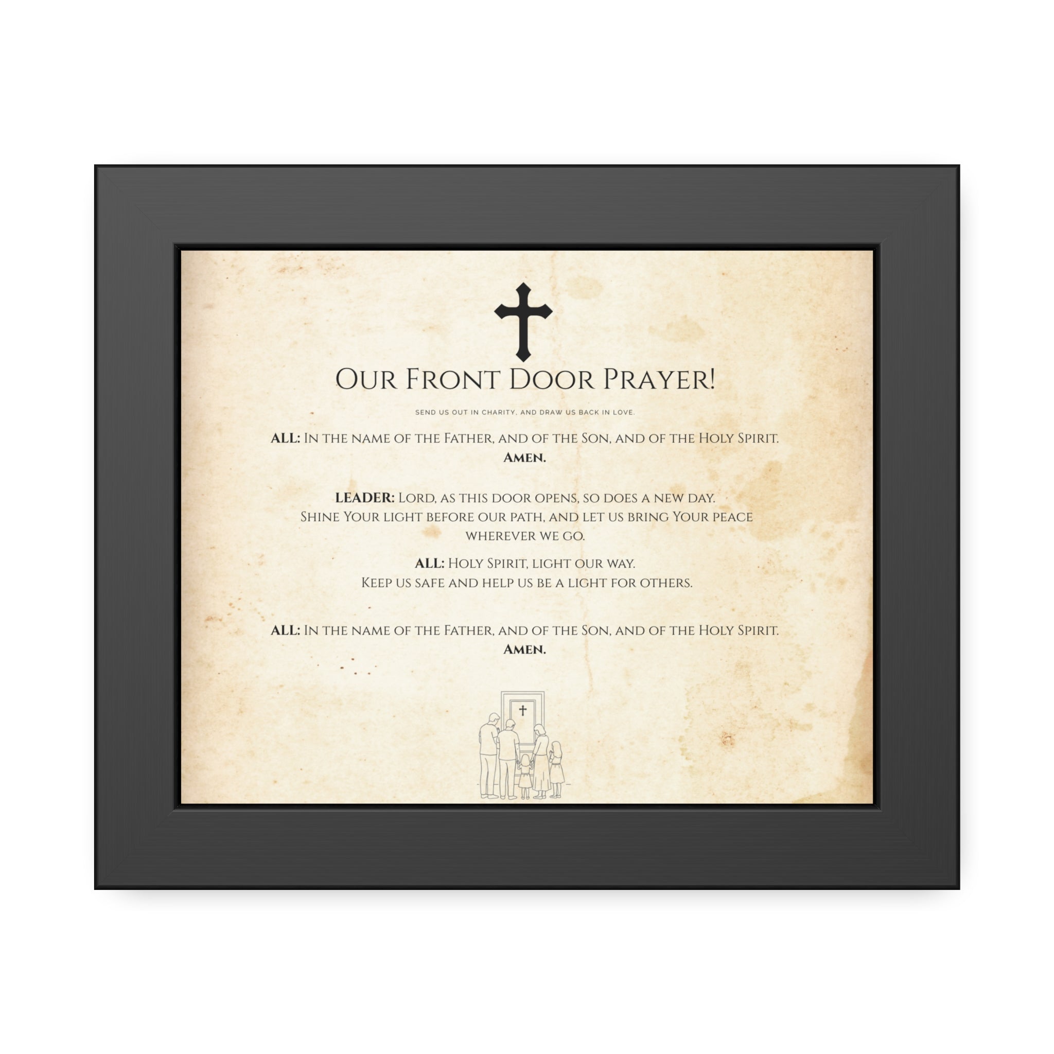Póster de oración enmarcado: «Oración desde la puerta de entrada»