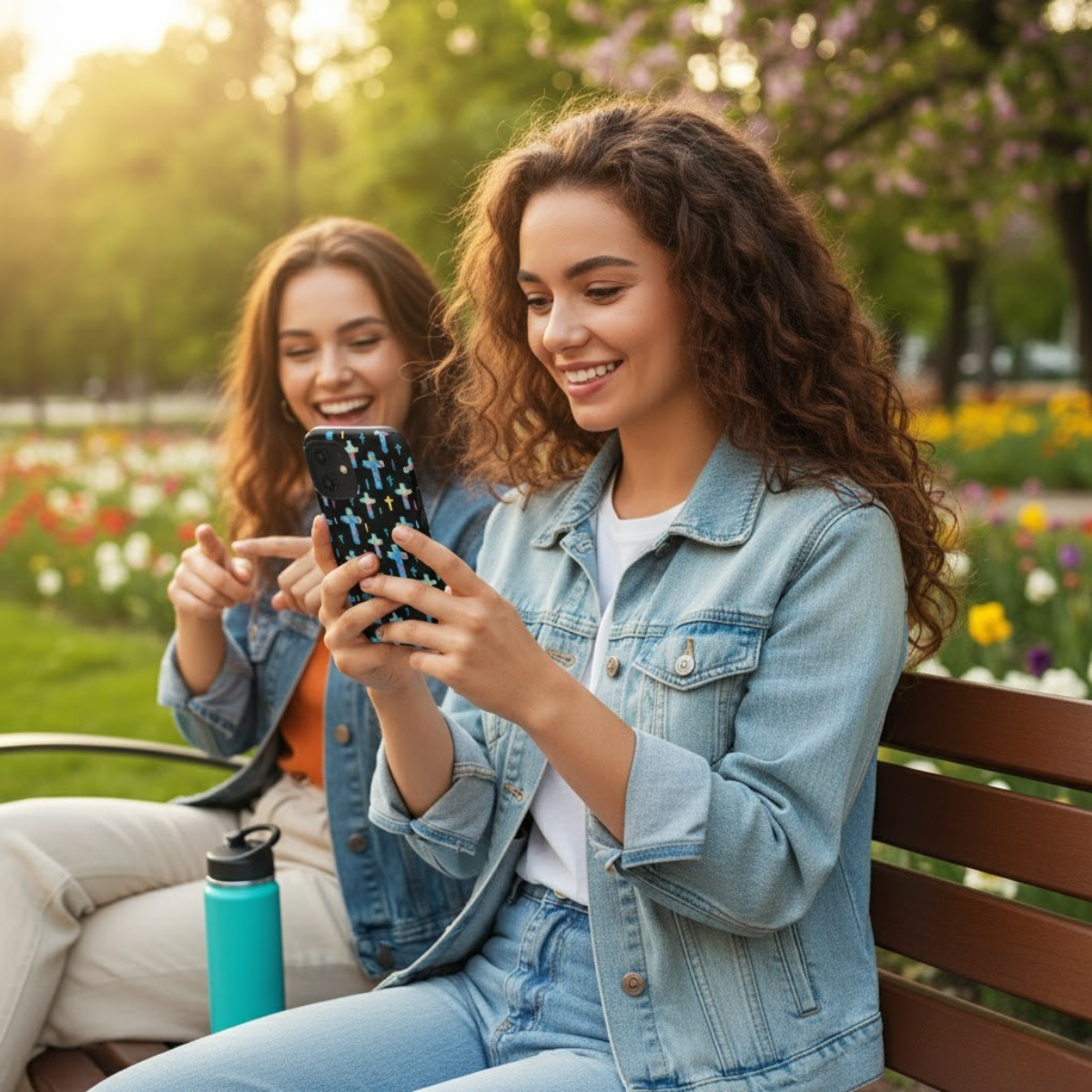 Funda para teléfono con cruz colorida, elegante y resistente, accesorio cristiano para teléfono, regalo único, funda moderna para móvil.