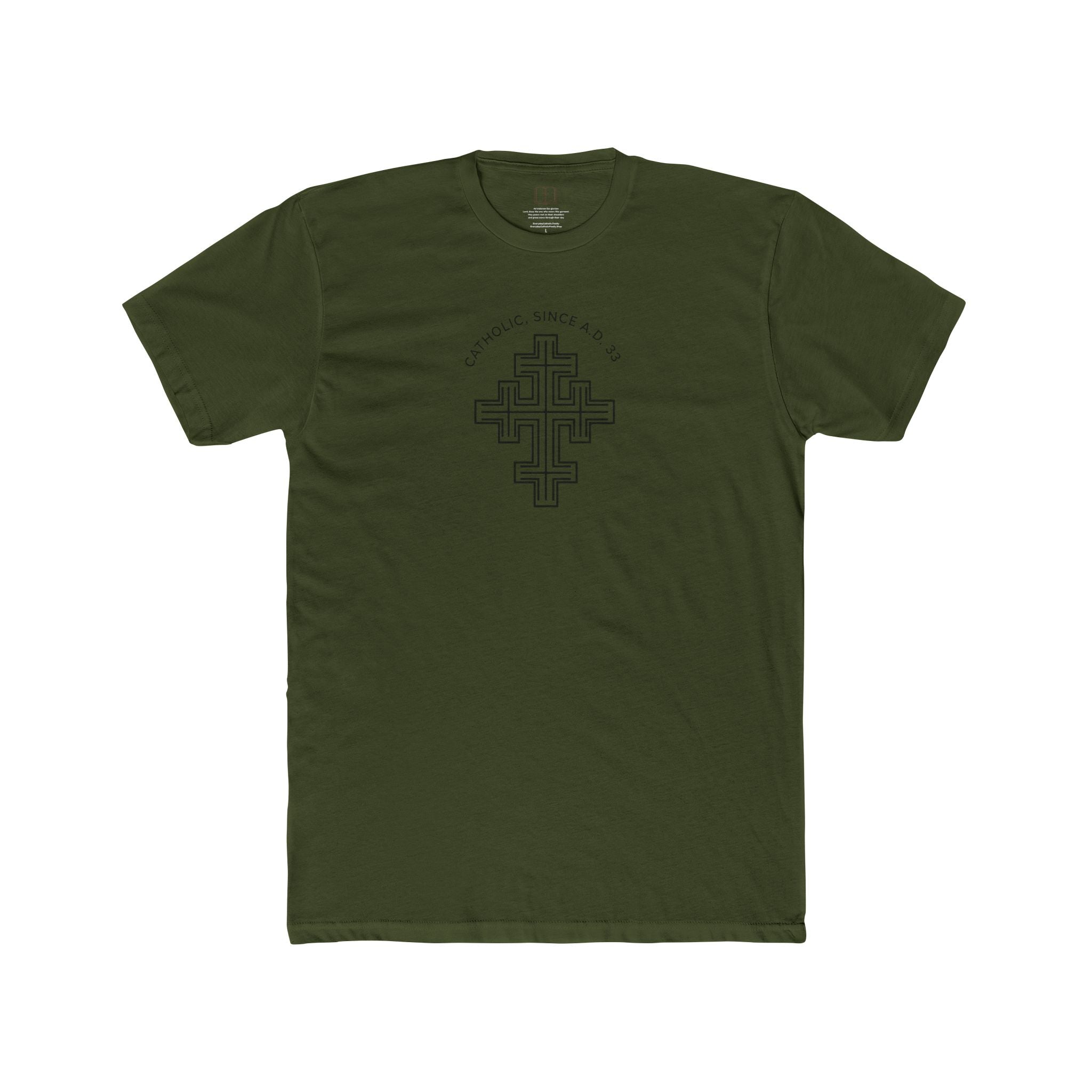 Catholic Since AD 33 Heritage Cross T-Shirt | Minimalist Faith Tee