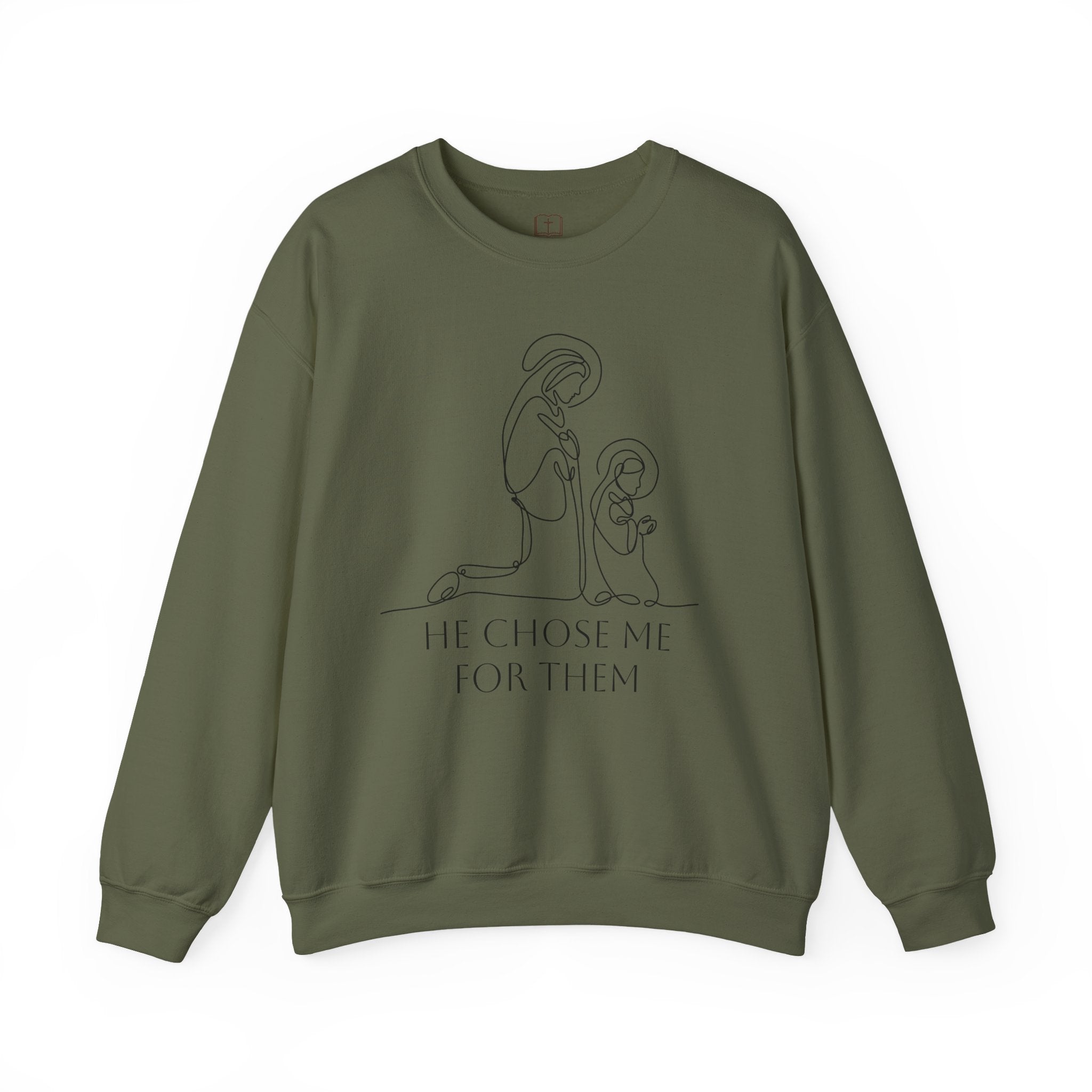 “He Chose Me for Them” Crewneck Sweatshirt | Faith and Family Women’s Catholic Sweater